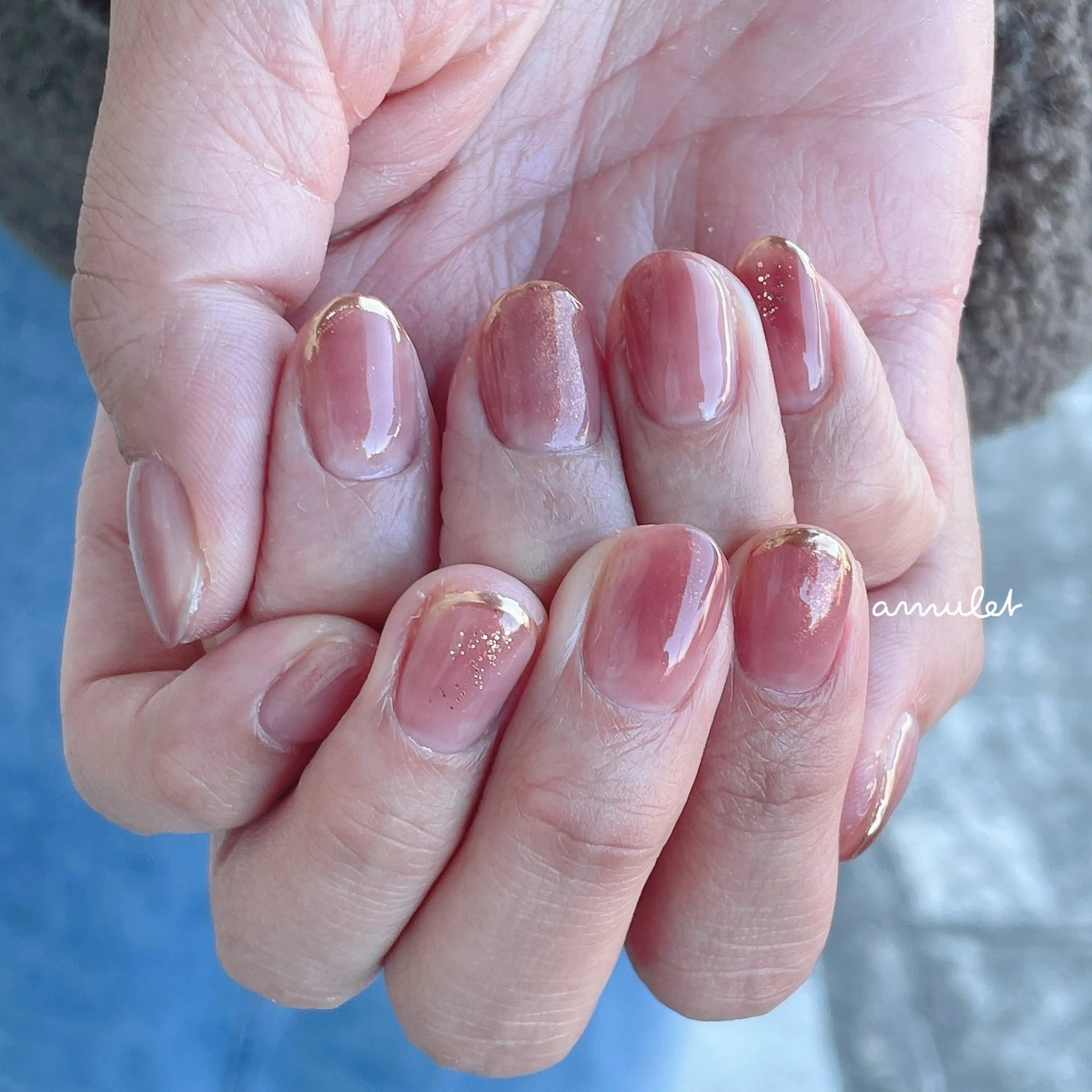 ネイル フレンチネイル グラデーション キラキラネイル ミラーネイル ニュアンスネイル ハンドネイル amulet TOMOMIのネイルデザイン