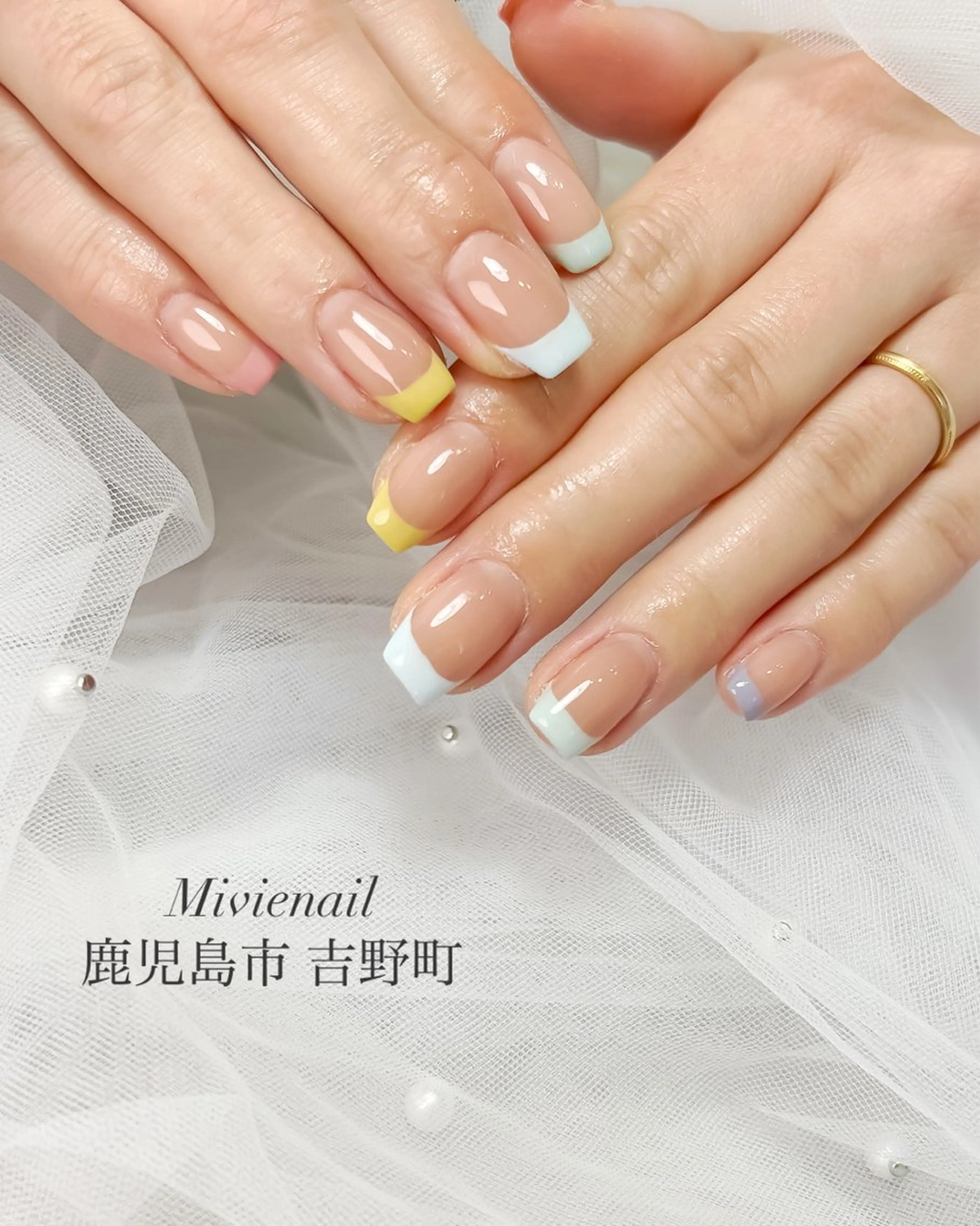 ネイル フレンチネイル 持ち込み ハンドネイル Mivienail. miiのネイルデザイン