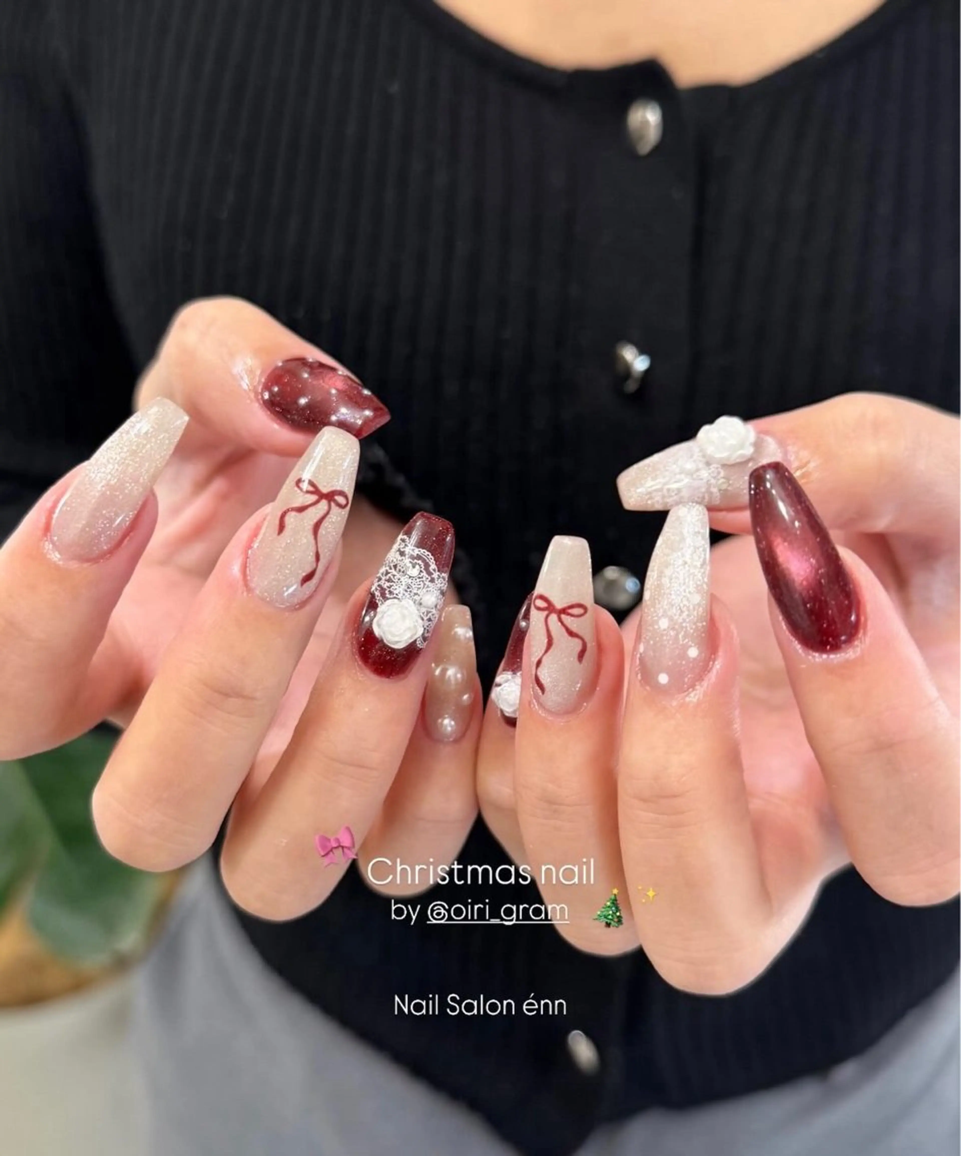 ネイル 冬ネイル クリスマス ハンドネイル Nail Salon enn所属・🫧RISA🫧 énn |四条烏丸のネイルデザイン