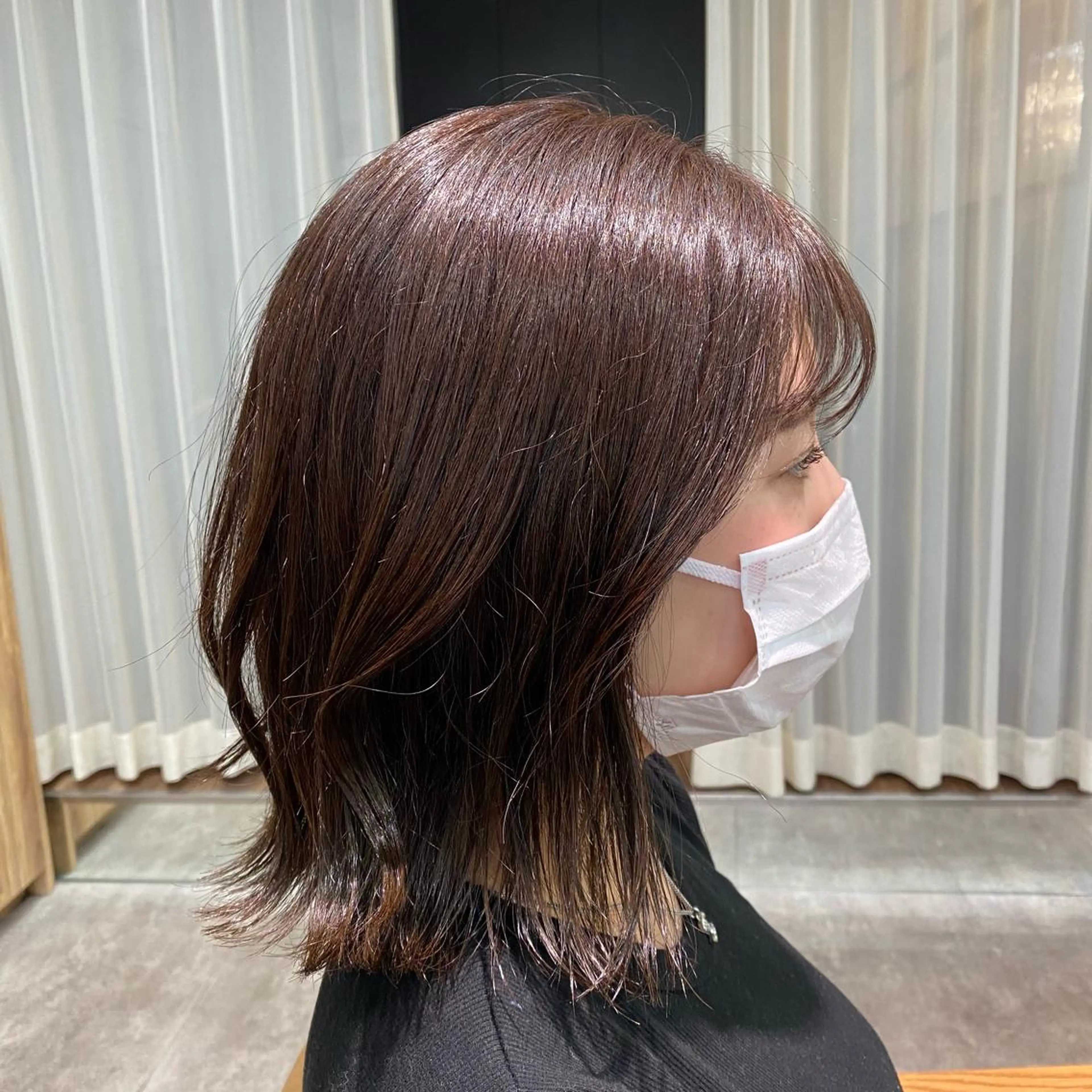 ミディアム ヘアカラー 大久保 優香のヘアスタイル