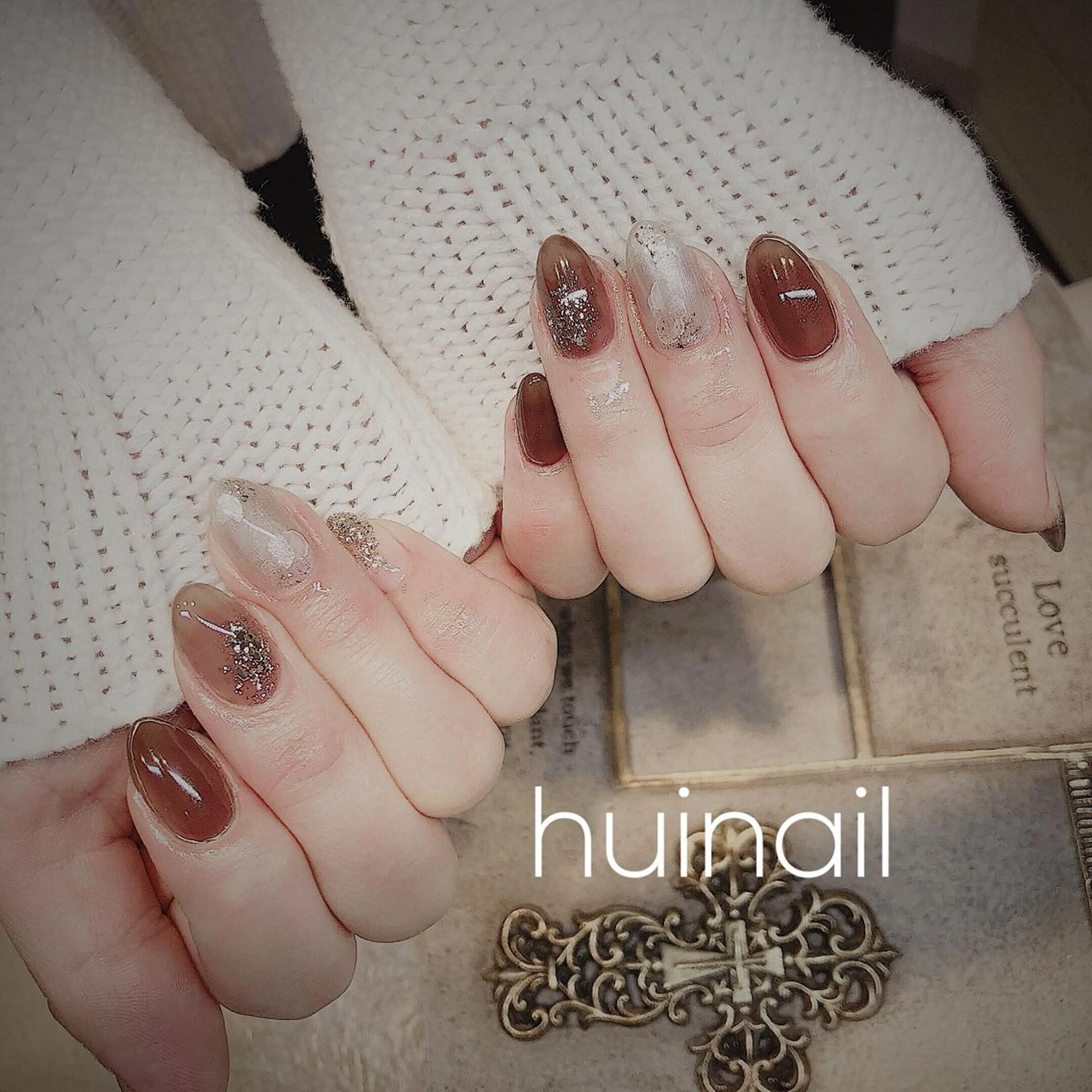 ミディアム めぐみのネイルサロン スタッフ練習のネイルデザイン