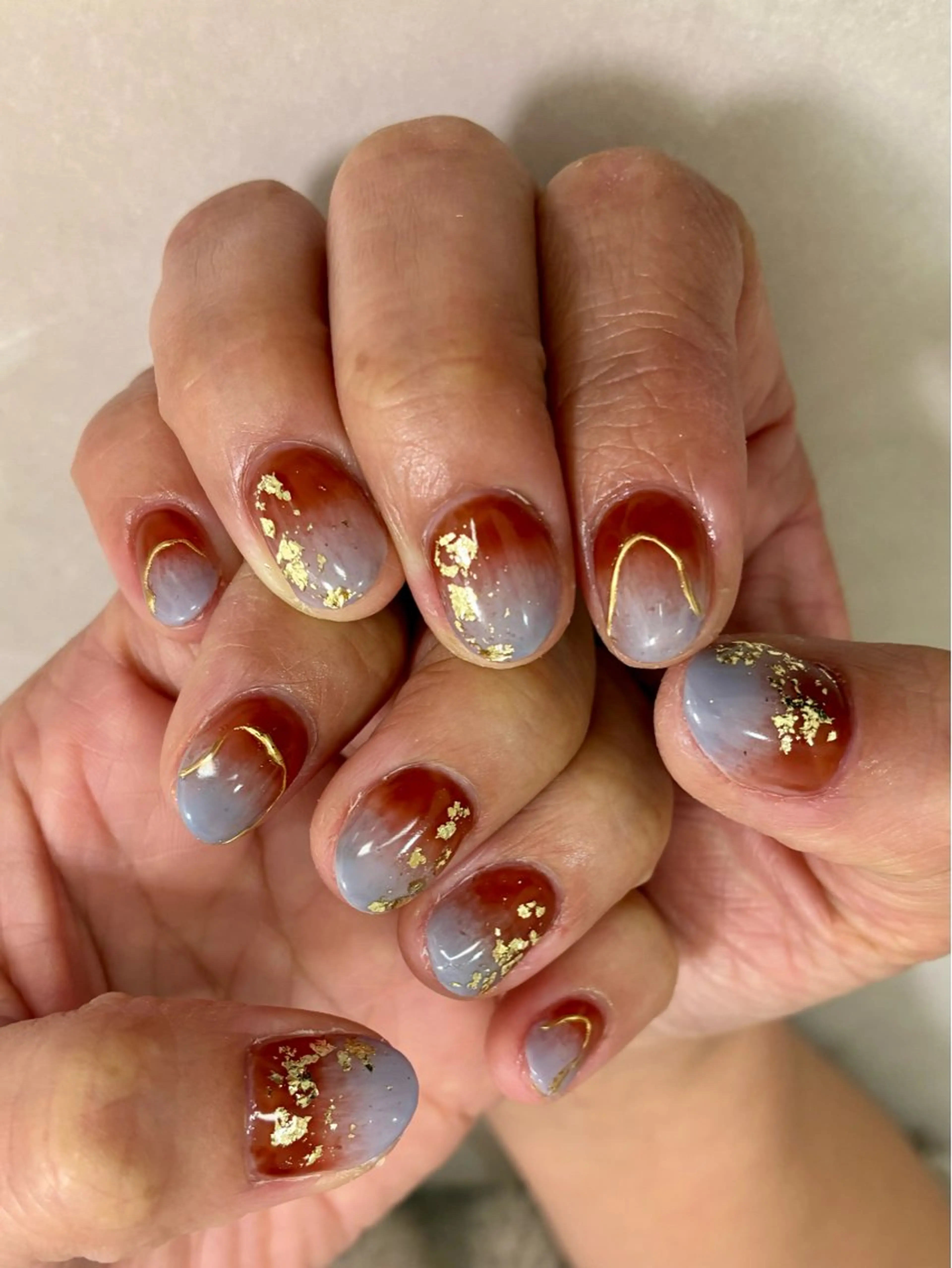 ネイル ハンドネイル Aqua peachのネイルデザイン