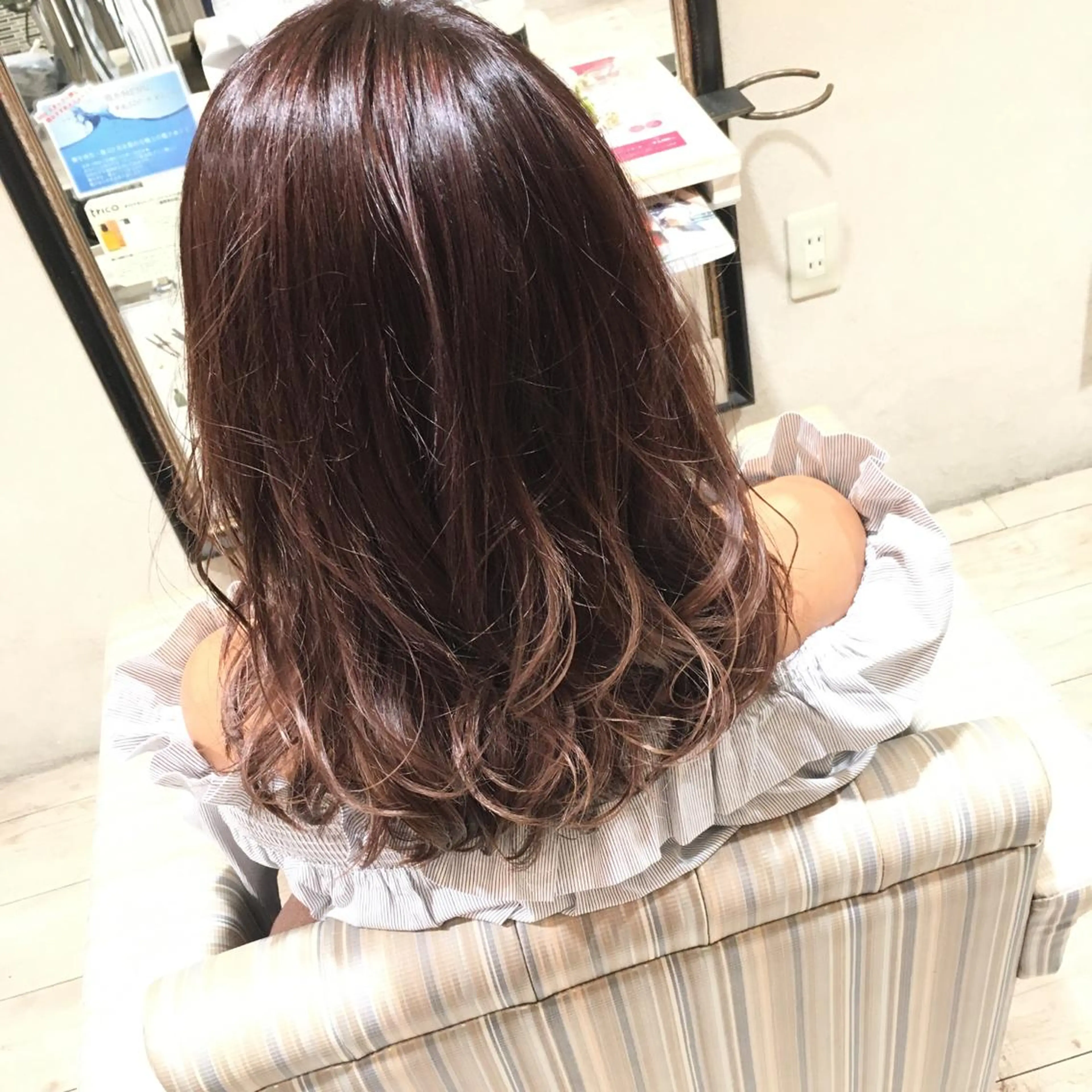 セミロング カラー アッシュ ピンクカラー ピンクアッシュ トリートメント Dolce　梅田所属・城領 直輝のヘアスタイル