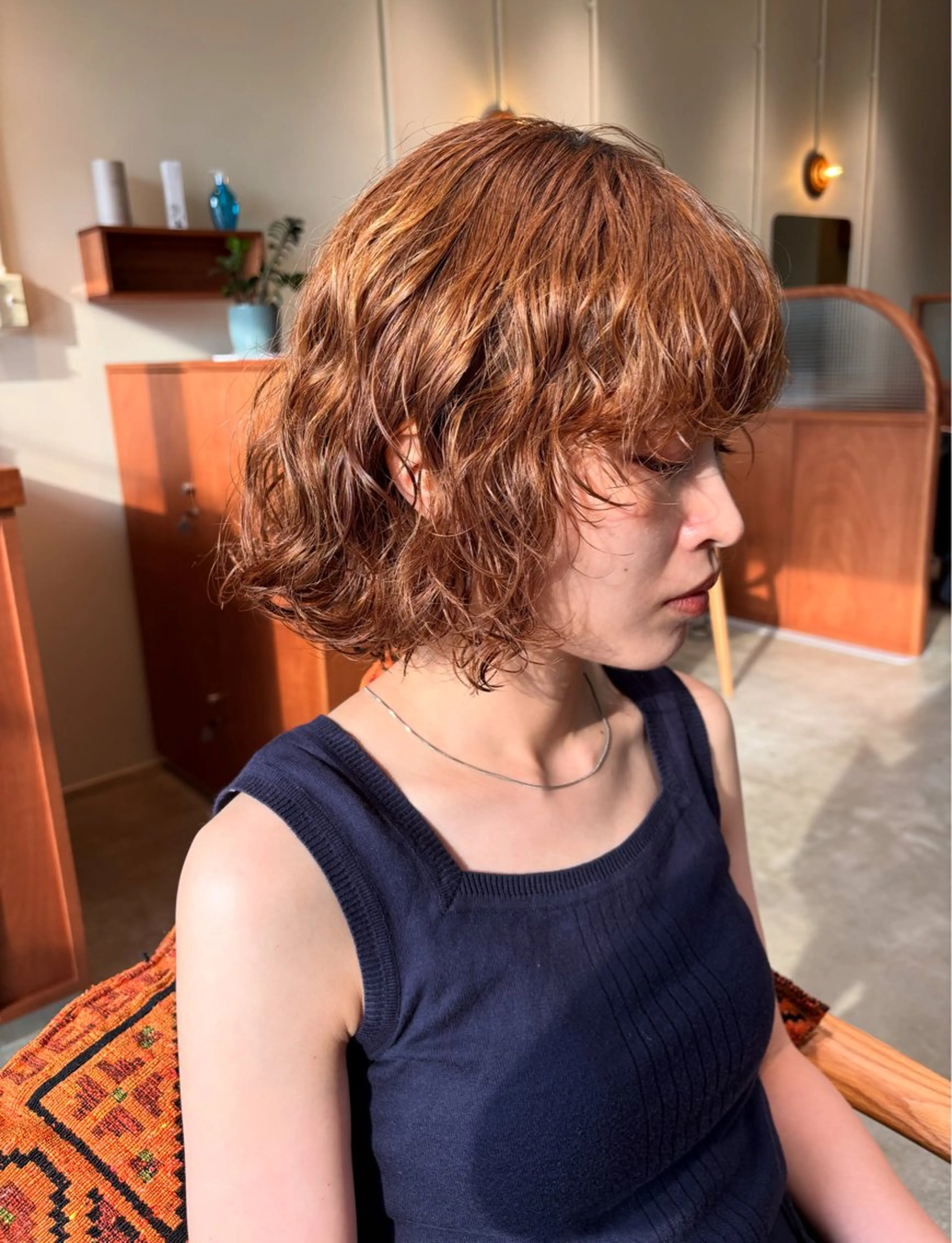 ショート カラー パーマ カット ヘアカラー パーマ satsuki 暖色・ブラウンカラーのヘアスタイル