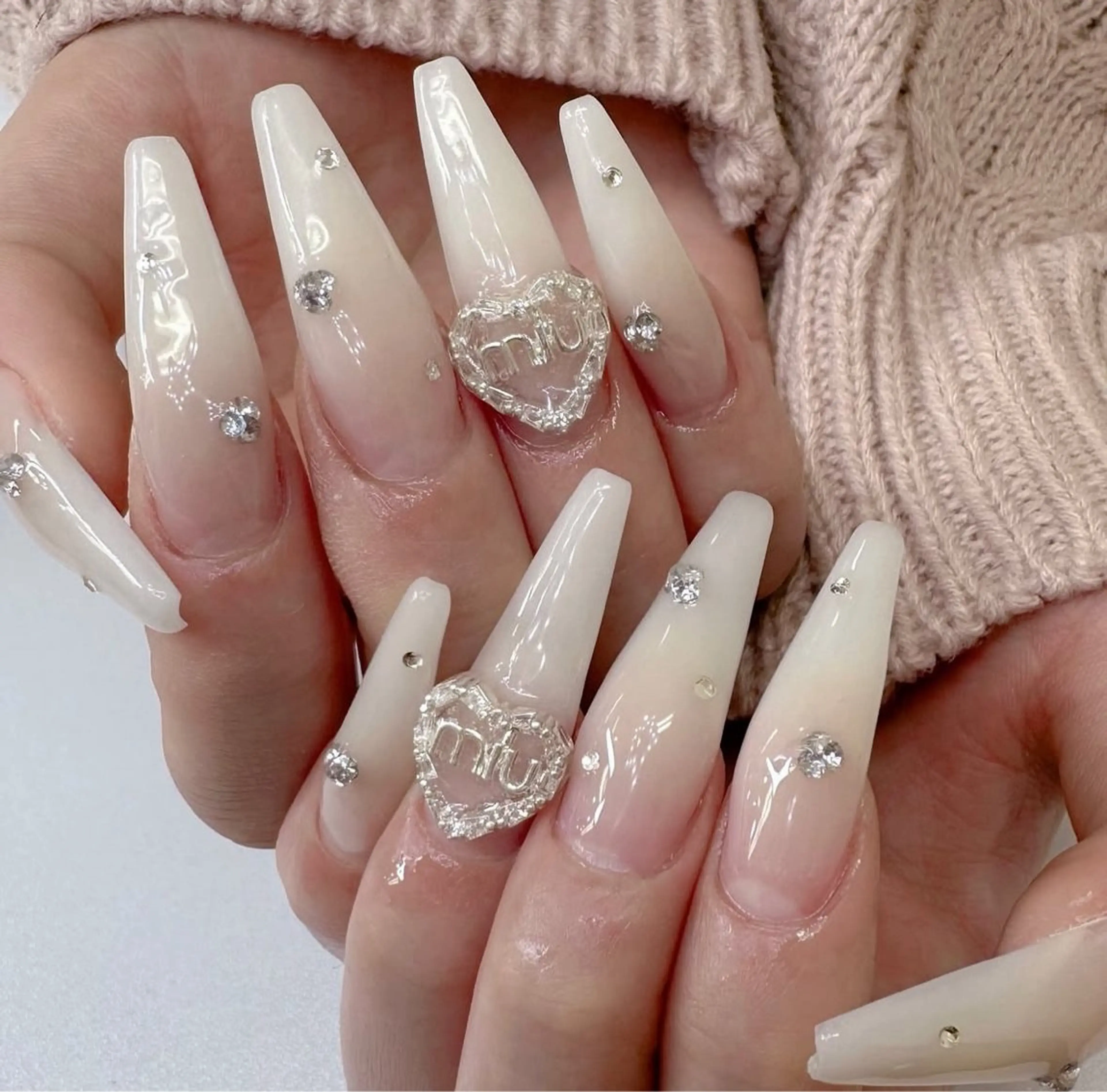 ロング Latte Nail 十三のネイルデザイン