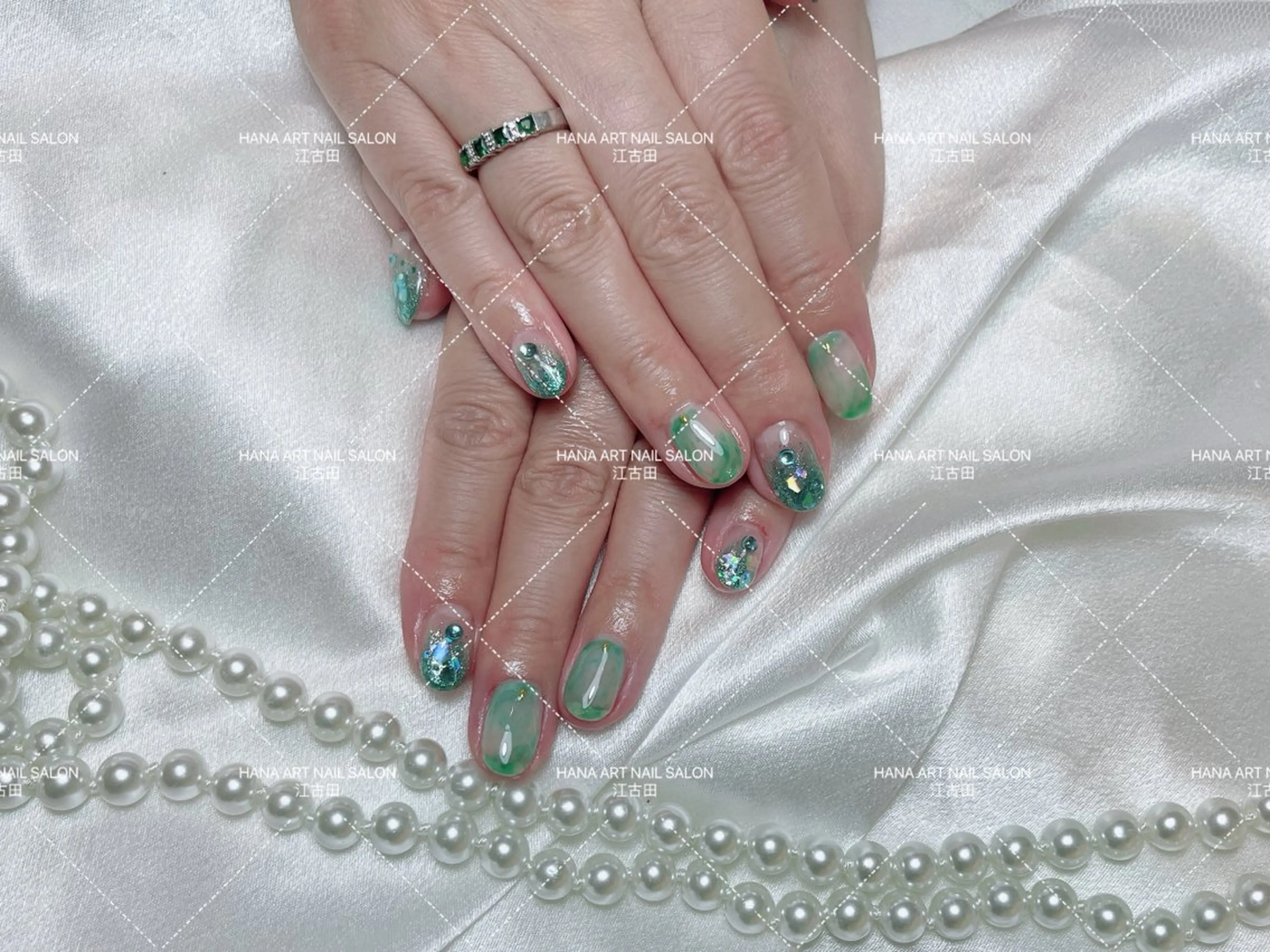 ネイル アートネイル べっ甲ネイル チークネイル クリアネイル 成人式 HANA ART NAIL SALONのネイルデザイン