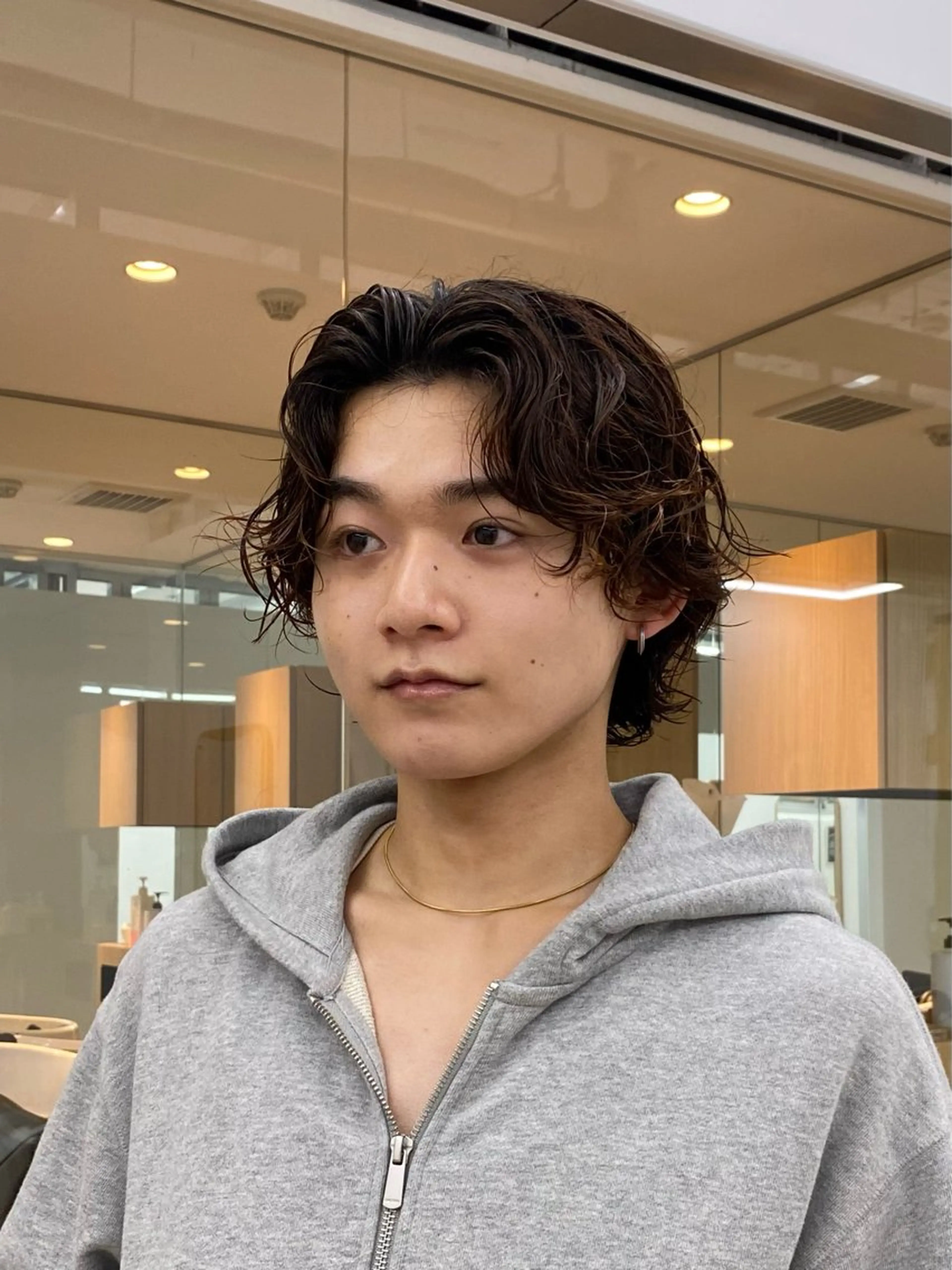 パーマ ウルフカット パーマ 渋谷 メンズショート 佐伯 将のヘアスタイル