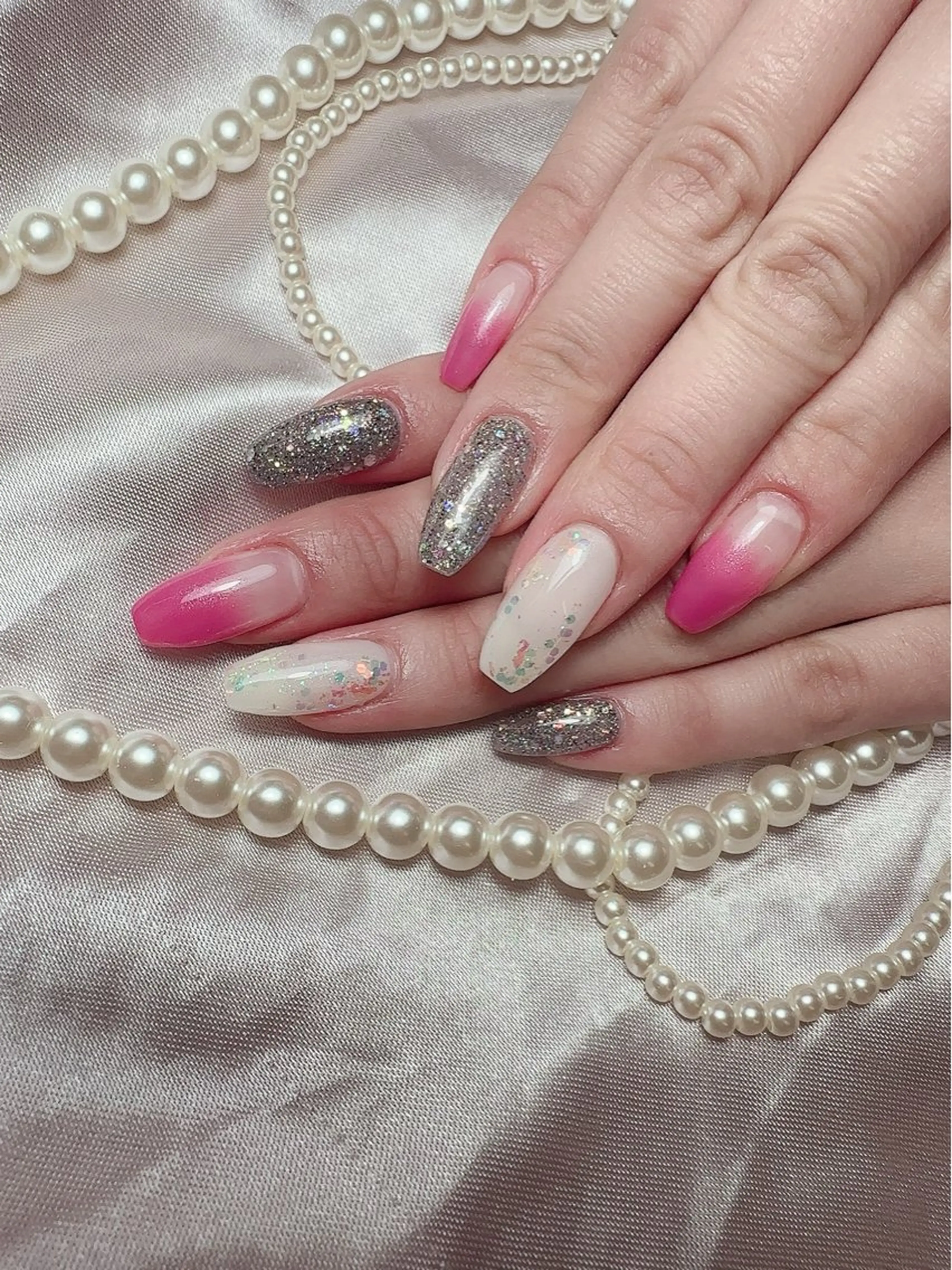 ネイル アートネイル 入学式 ハート マグネットネイル 持ち込み ハンドネイル nail salon    Mimiy..所属・Nailsalon Mimiy..♡のネイルデザイン