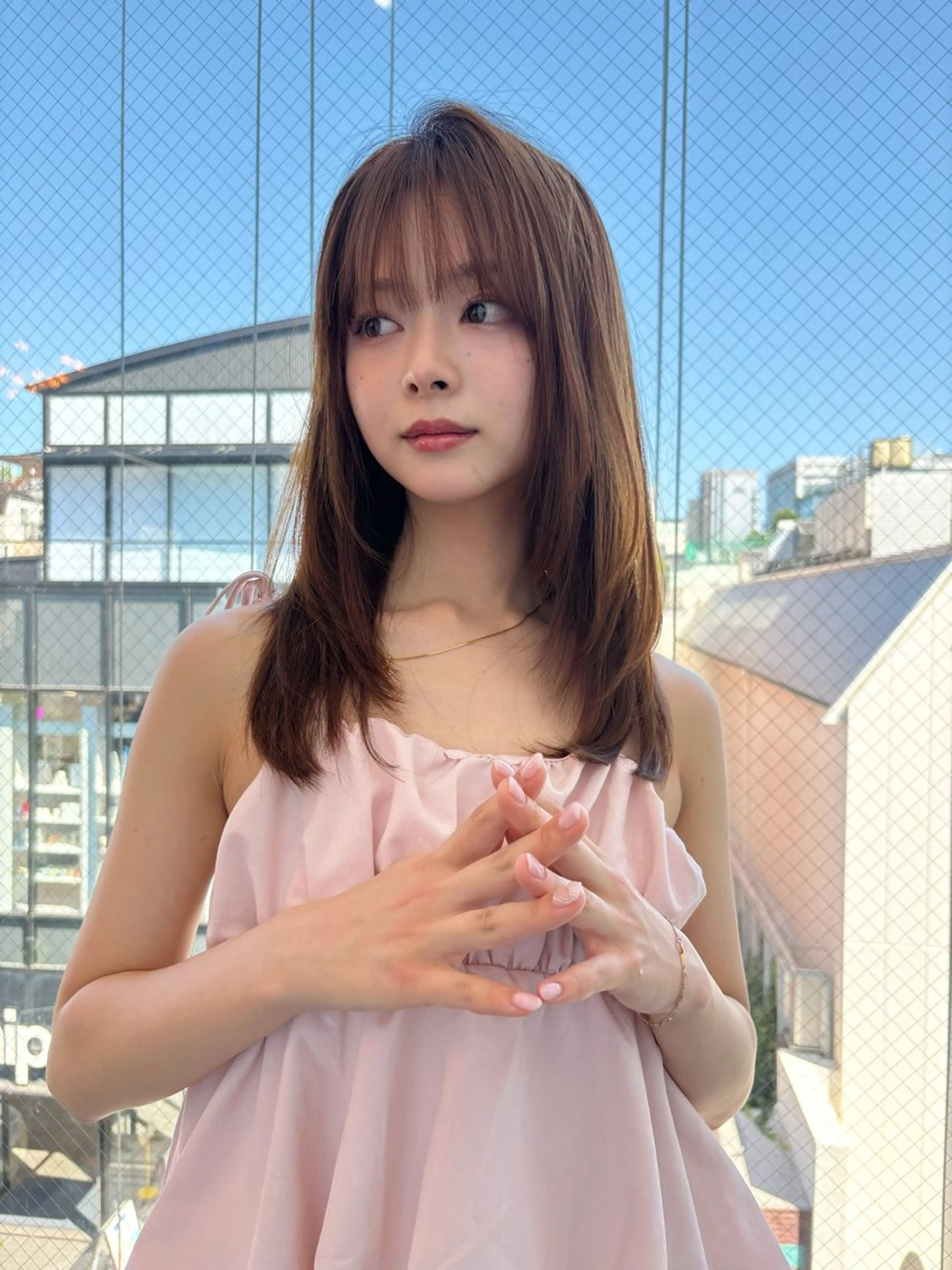 ミディアム カラー ブリーチ ブリーチなしカラー 髪質改善 レイヤーカット 縮毛矯正 【博多髪質改善】 吉村　清志のヘアスタイル