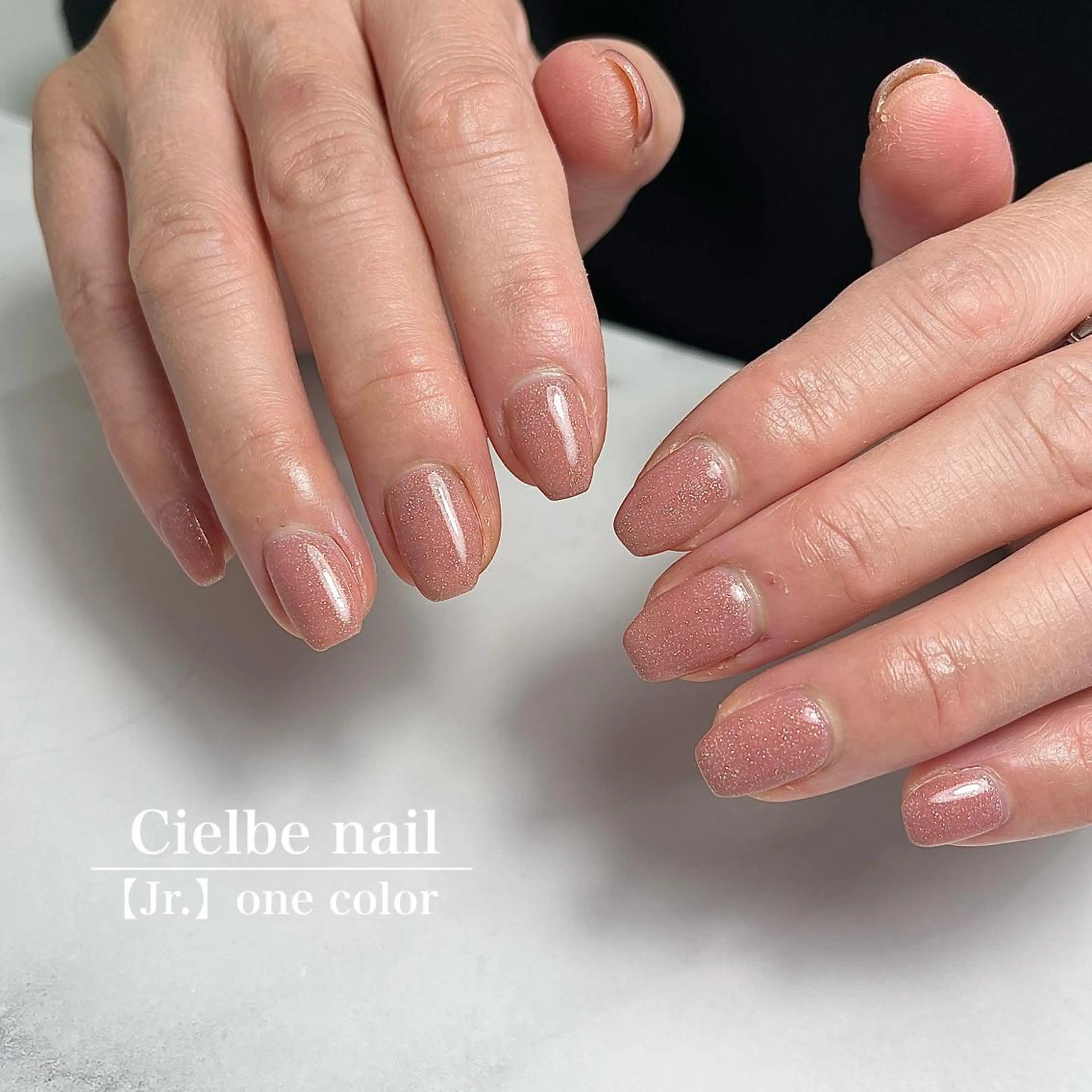 ネイル ラメ(グリッター) ワンカラーネイル 春ネイル cielbe nailのネイルデザイン
