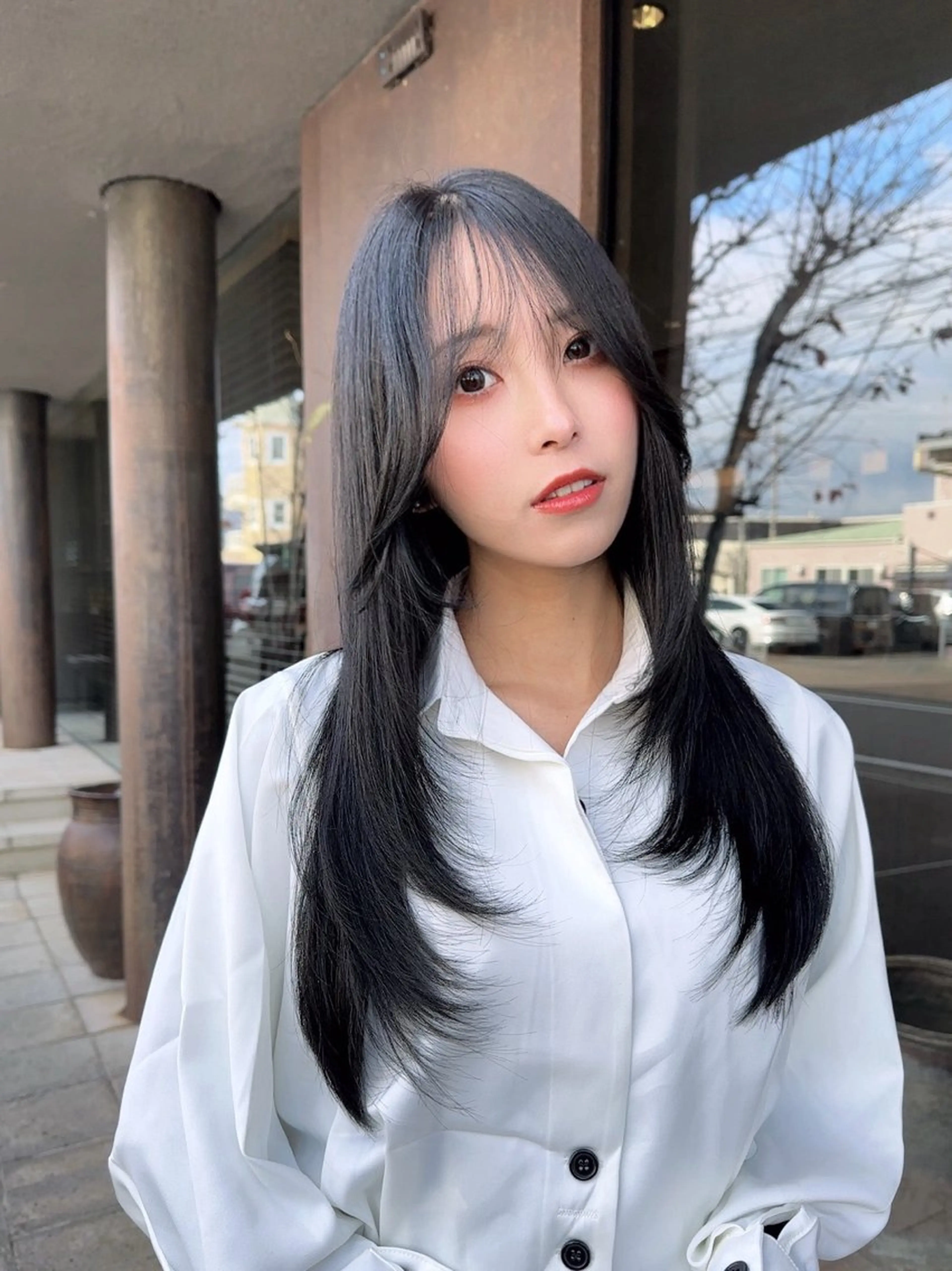 ロング カラー 黒髪 韓国風ヘア レイヤーカット カット ヘアカラー トリートメント 韓国ヘア/レイヤー /大嶽佑馬のヘアスタイル