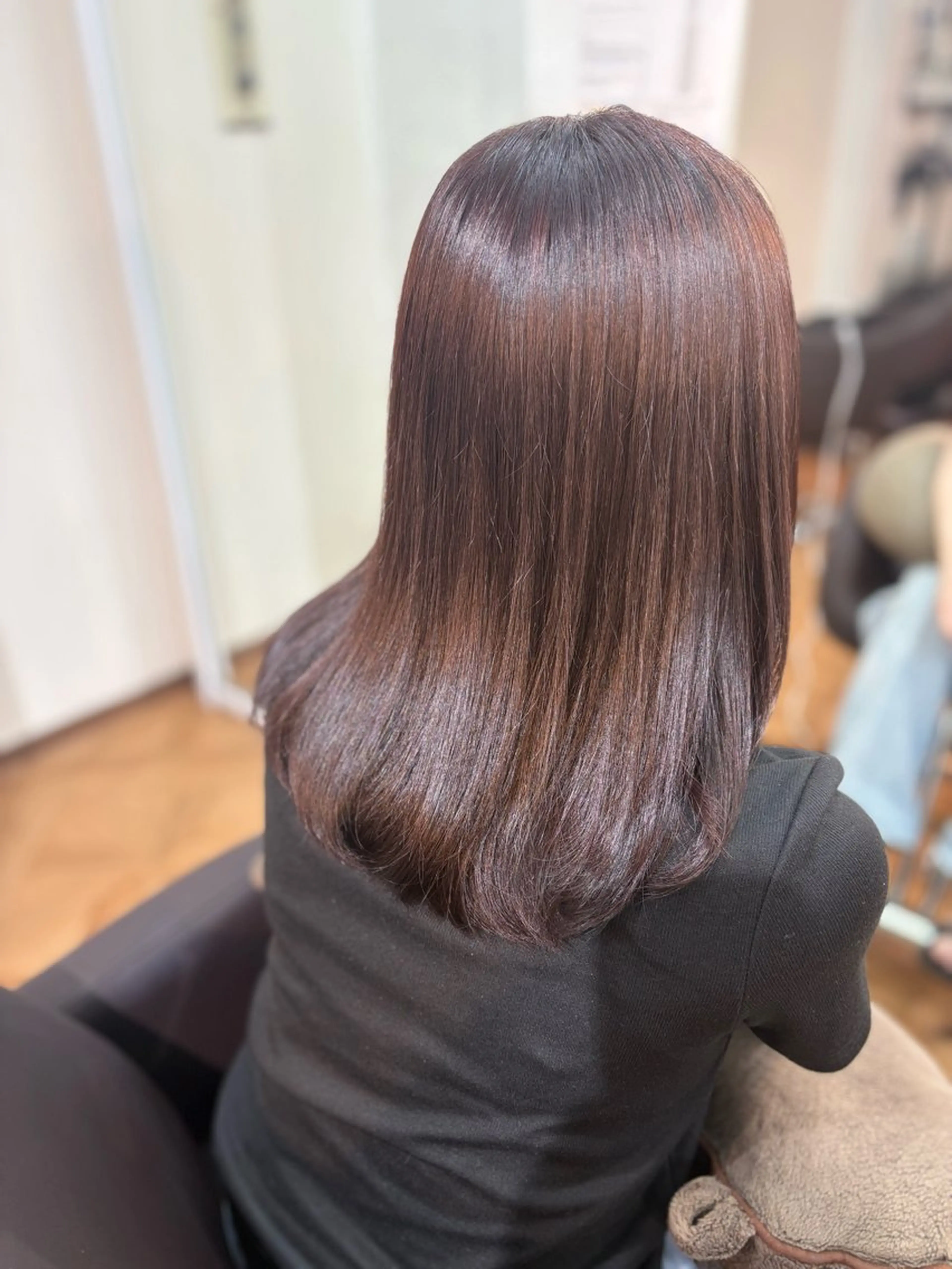 ミディアム カラー ブラウンカラー ピンクカラー ピンクブラウン 🍒Ayana🍒 艶カラー🍒のヘアスタイル