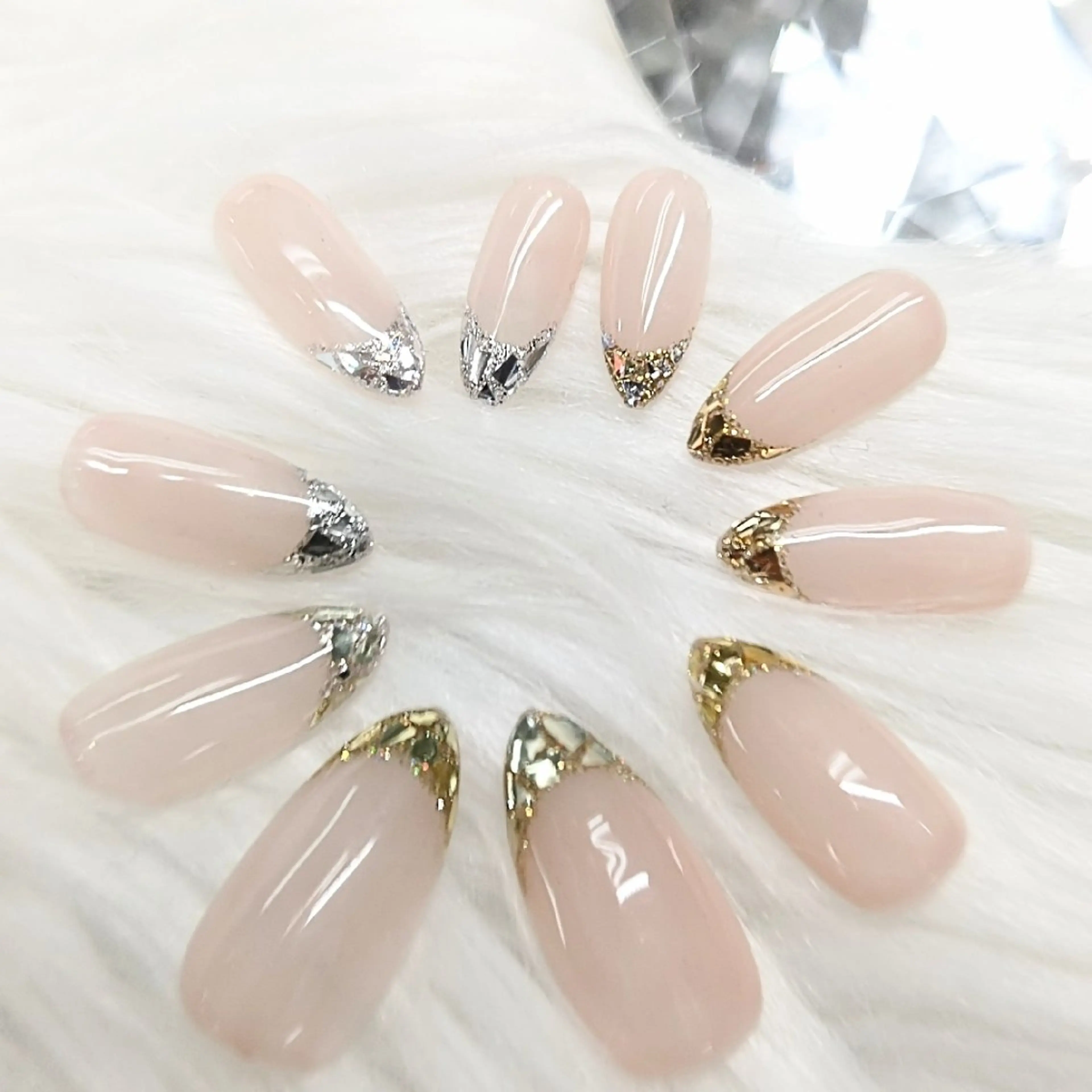 【デビュー前ネイリスト】〈hand〉💅ガラスフレンチ・オフ無しの写真