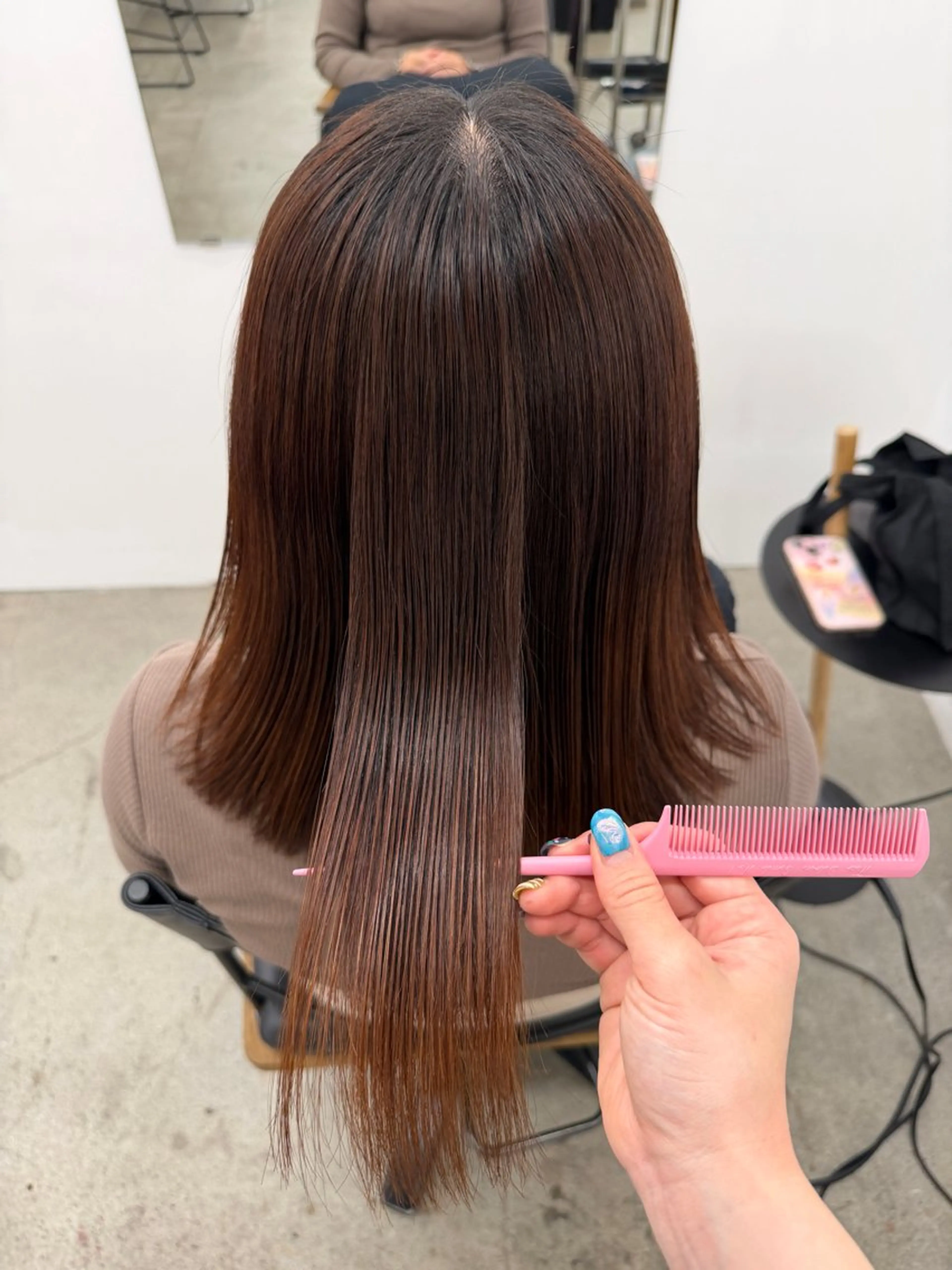 ミディアム 縮毛矯正 縮毛矯正 ダブルカラー 大募集中❣️ あいりのヘアスタイル