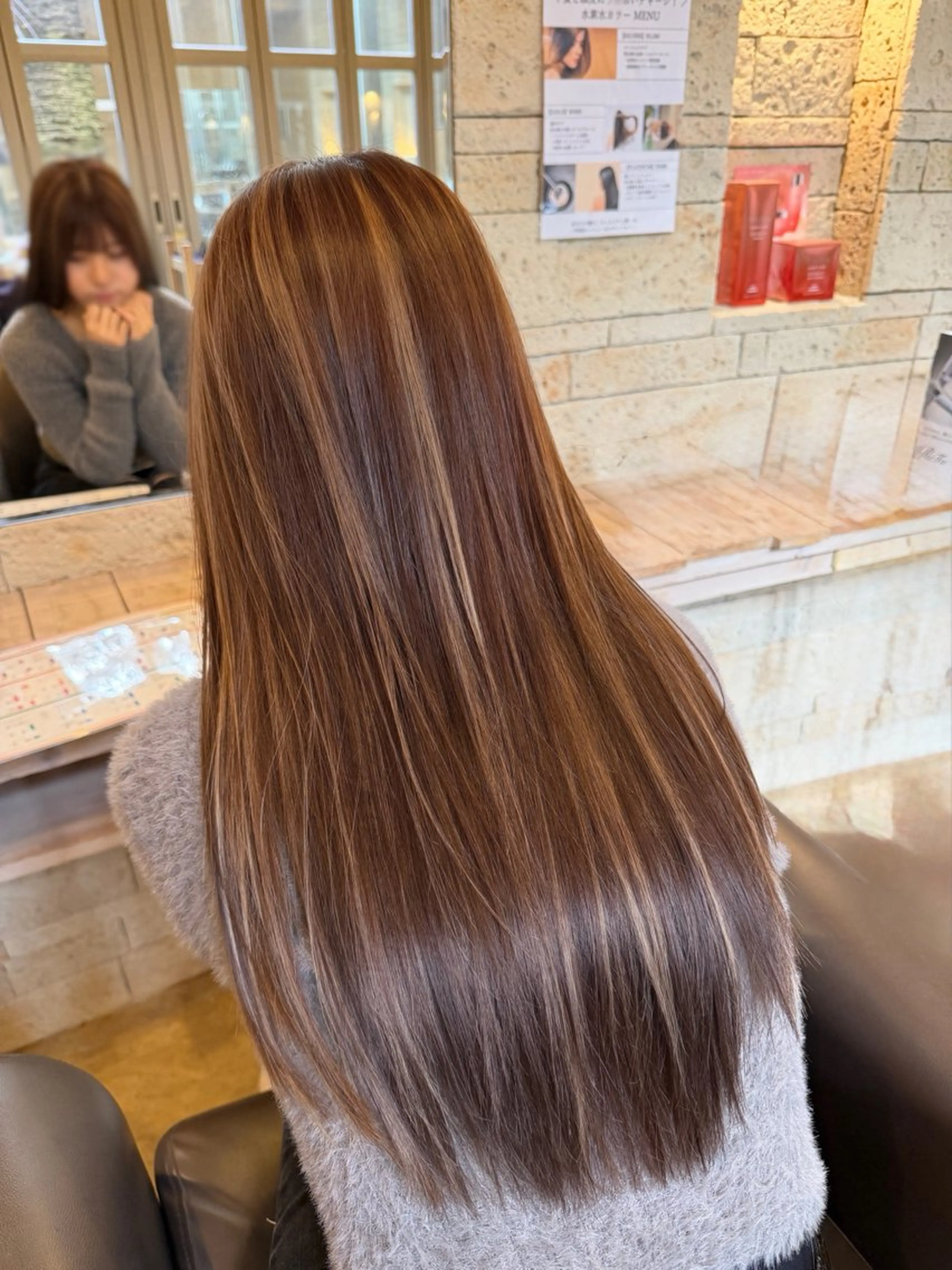 ロング カラー ベージュカラー ハイライトカラー ハイライト カット ヘアカラー トリートメント 艶カラー/メンズ パーマ/伊藤愛麻のヘアスタイル