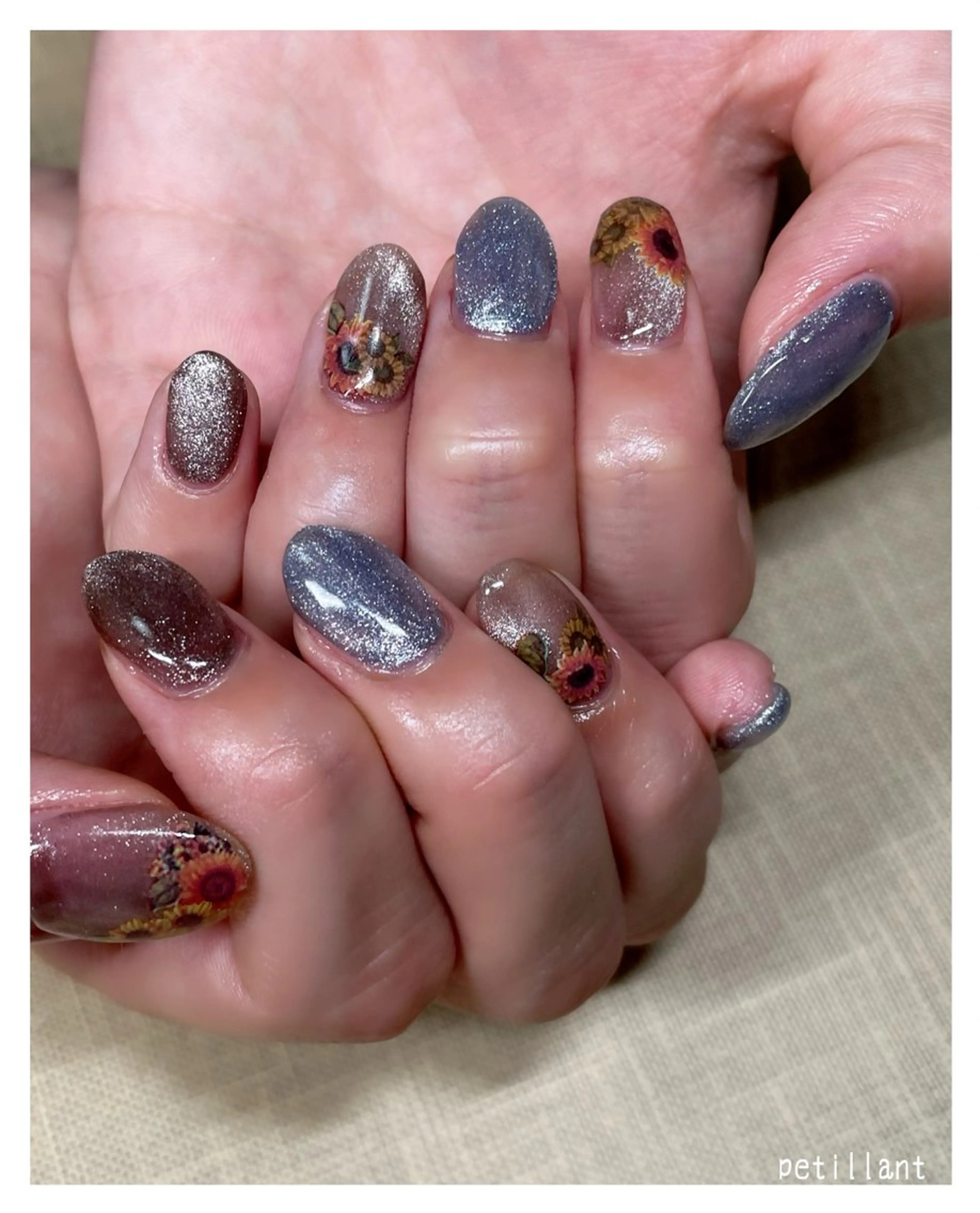 ネイル アートネイル マグネットネイル おそろいネイル petillant所属・nail salon petillantのネイルデザイン