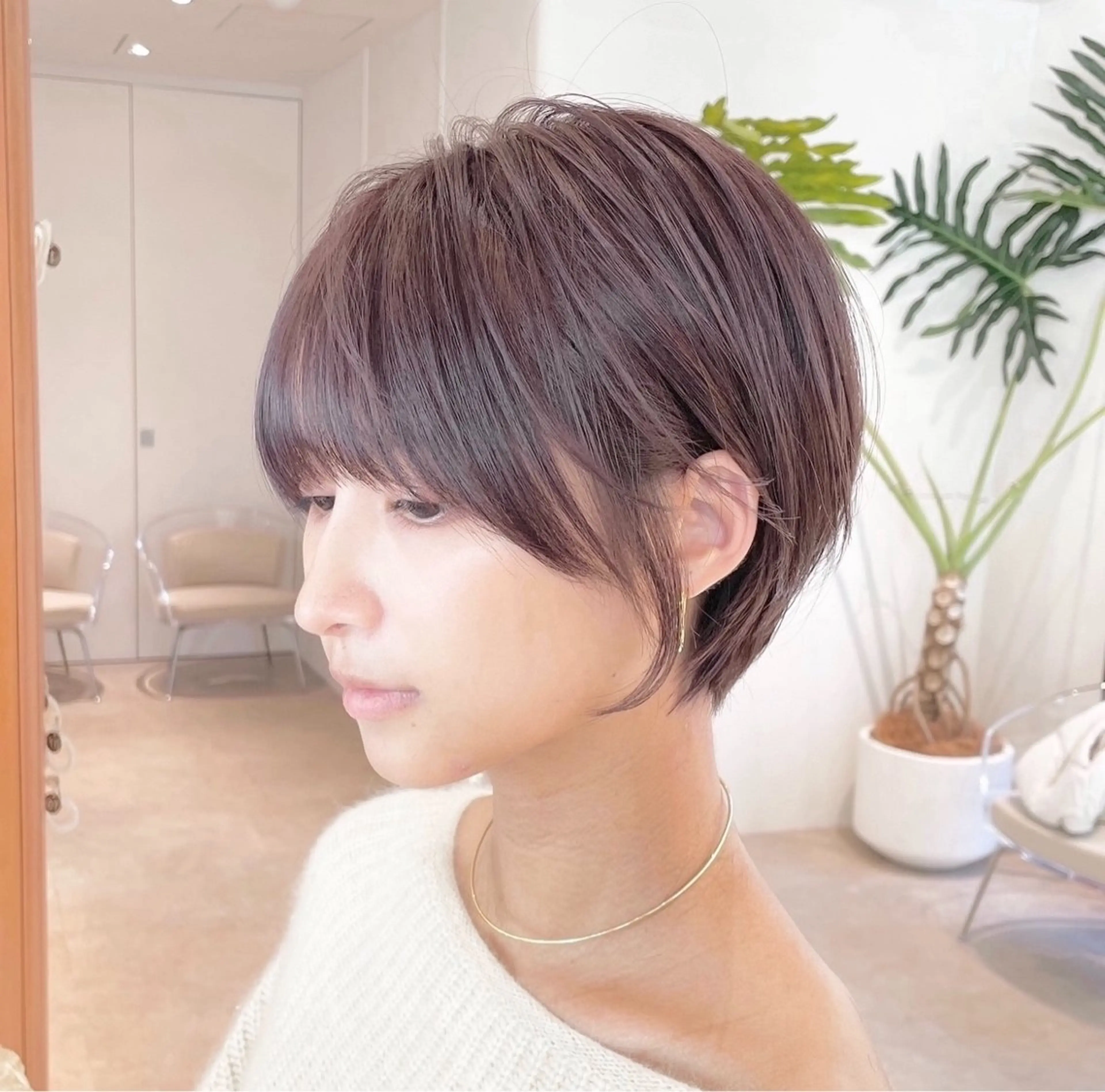 ショート カラー ショートボブ 丸みショート イルミナカラー ボブ 髪質改善 カット ヘアカラー トリートメント 田中航平/渋谷ボブ/ レイヤーボブのヘアスタイル