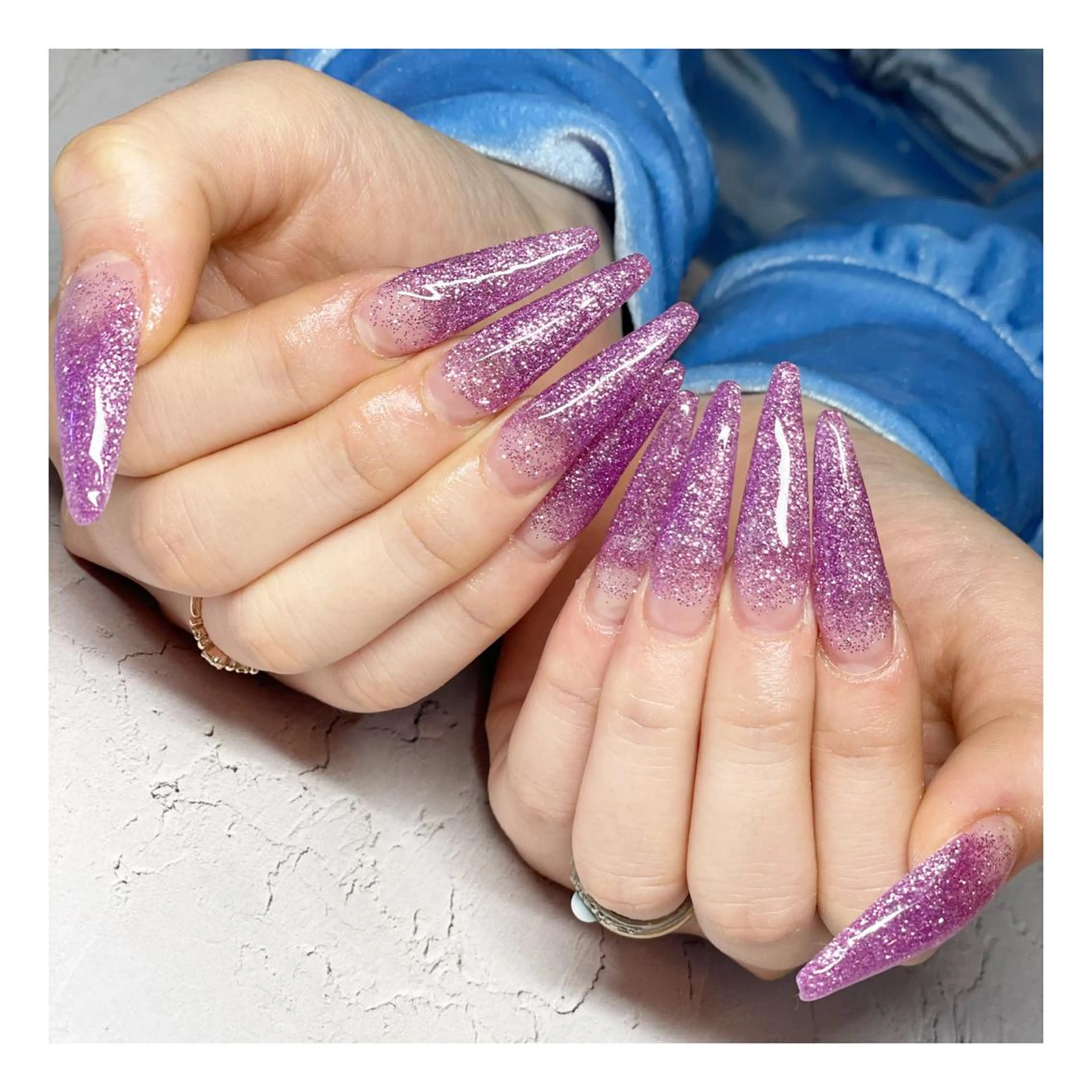 ネイル グラデーション ロングネイル スカルプネイル ハンドネイル LaLa Peach 福岡のマツエク・マツパデザイン