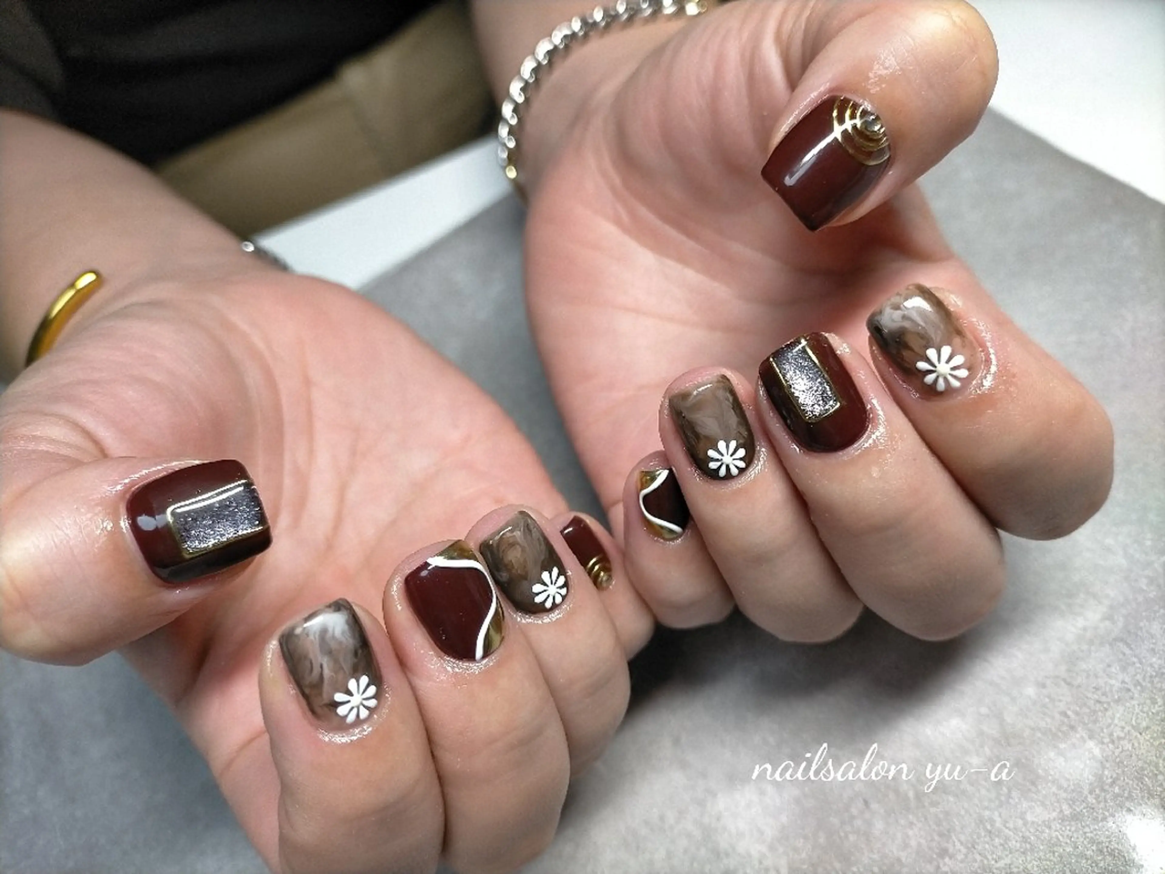 ネイル yu-a  スカルプ ネイルakiのネイルデザイン