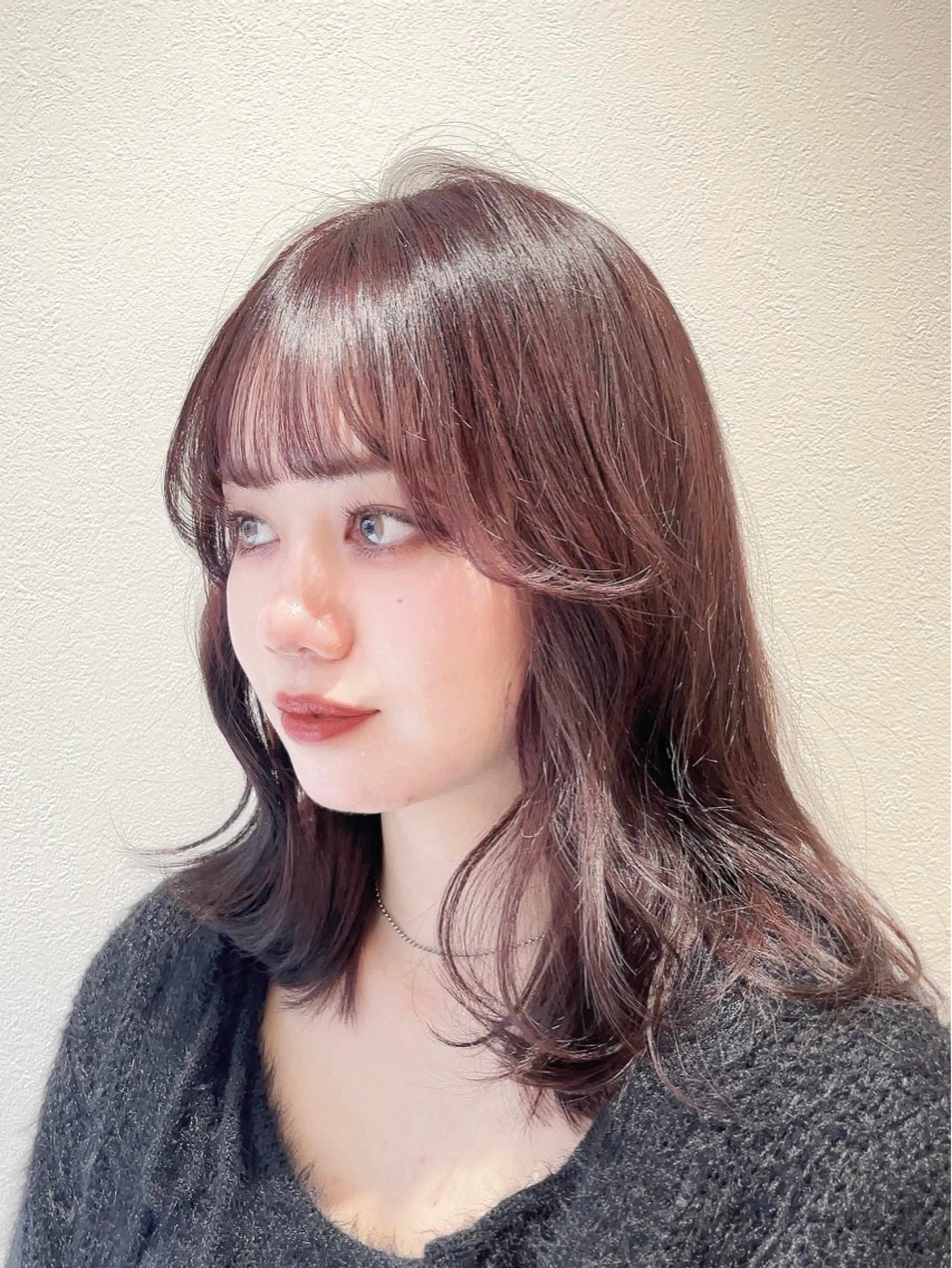 ミディアム カラー ブラウンカラー イルミナカラー ピンクカラー ピンクブラウン カット ヘアカラー トリートメント 𝑺𝒂𝒌𝒊 🩶マンツーマン施術のヘアスタイル