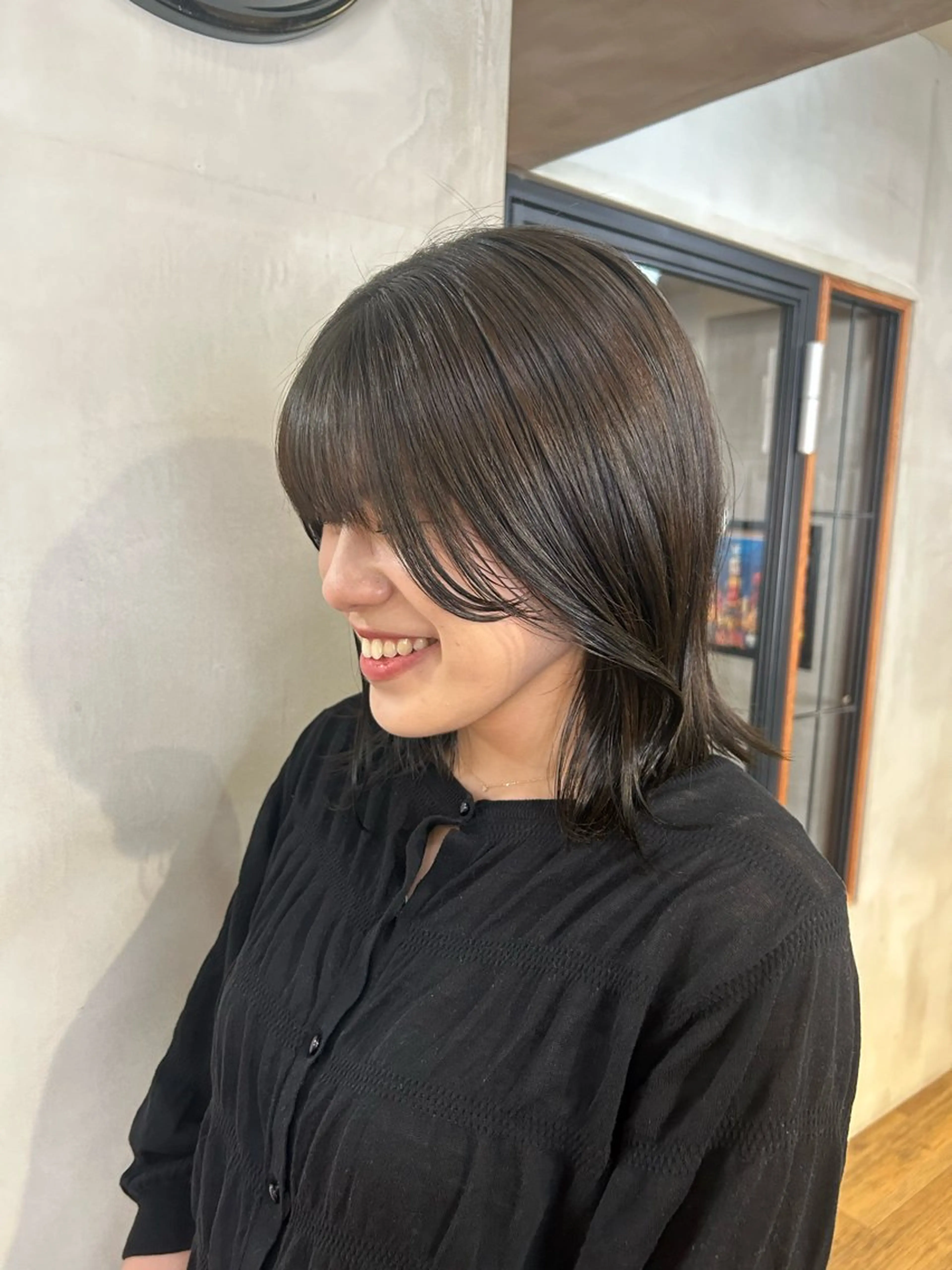 ミディアム カラー ベージュカラー 透明感カラー グレージュ オリーブベージュ オリーブカラー きよまつ みさきのヘアスタイル