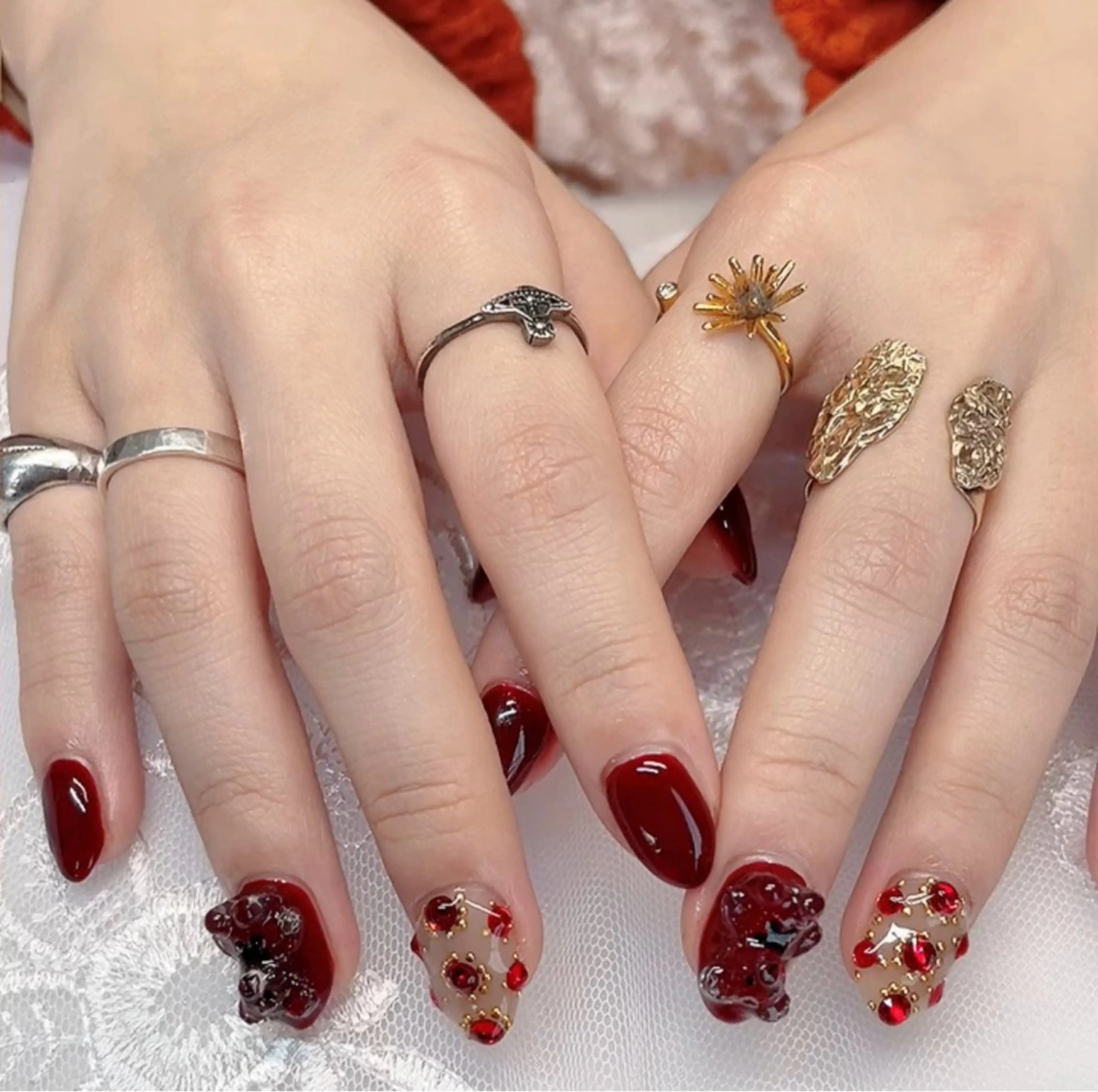 ネイル アートネイル オーロラネイル チークネイル 長さ出し フラッシュネイル misun_ nailのネイルデザイン