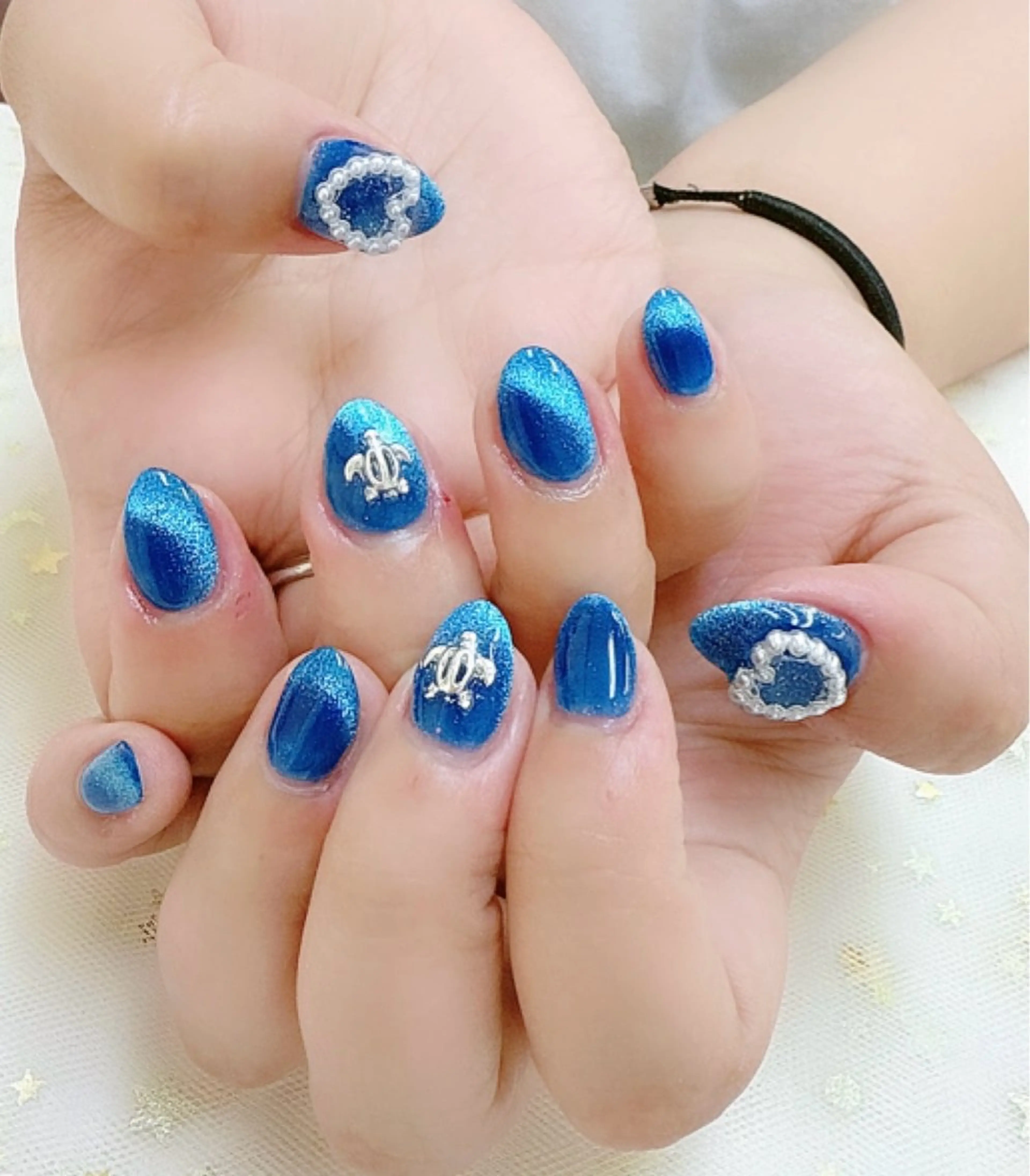 ネイル ハート マグネットネイル ハンドネイル 上福岡 らんらんのネイルデザイン