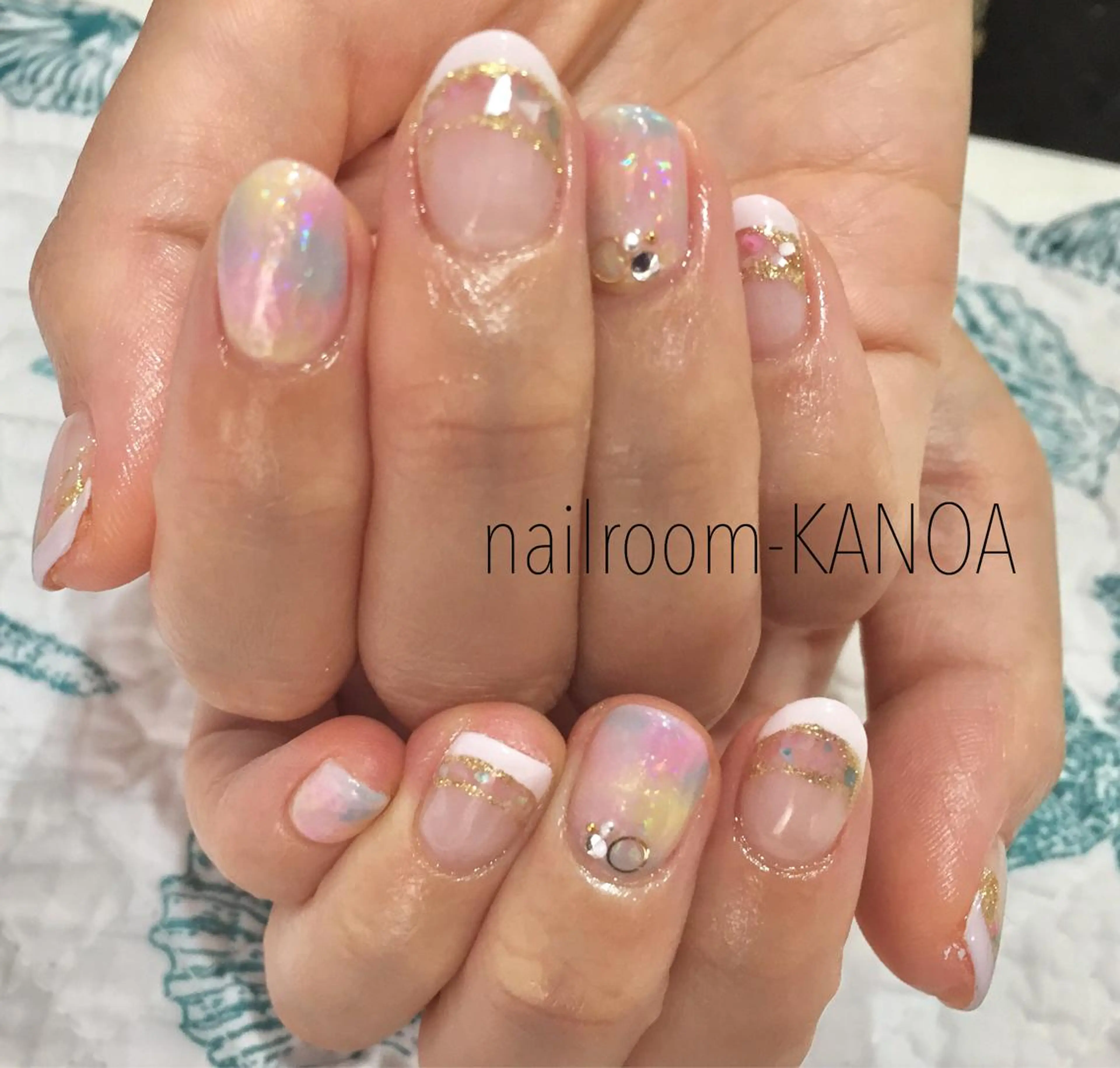 ネイル ダブルフレンチ フレンチネイル パステルネイル nailroom- KANOAのネイルデザイン