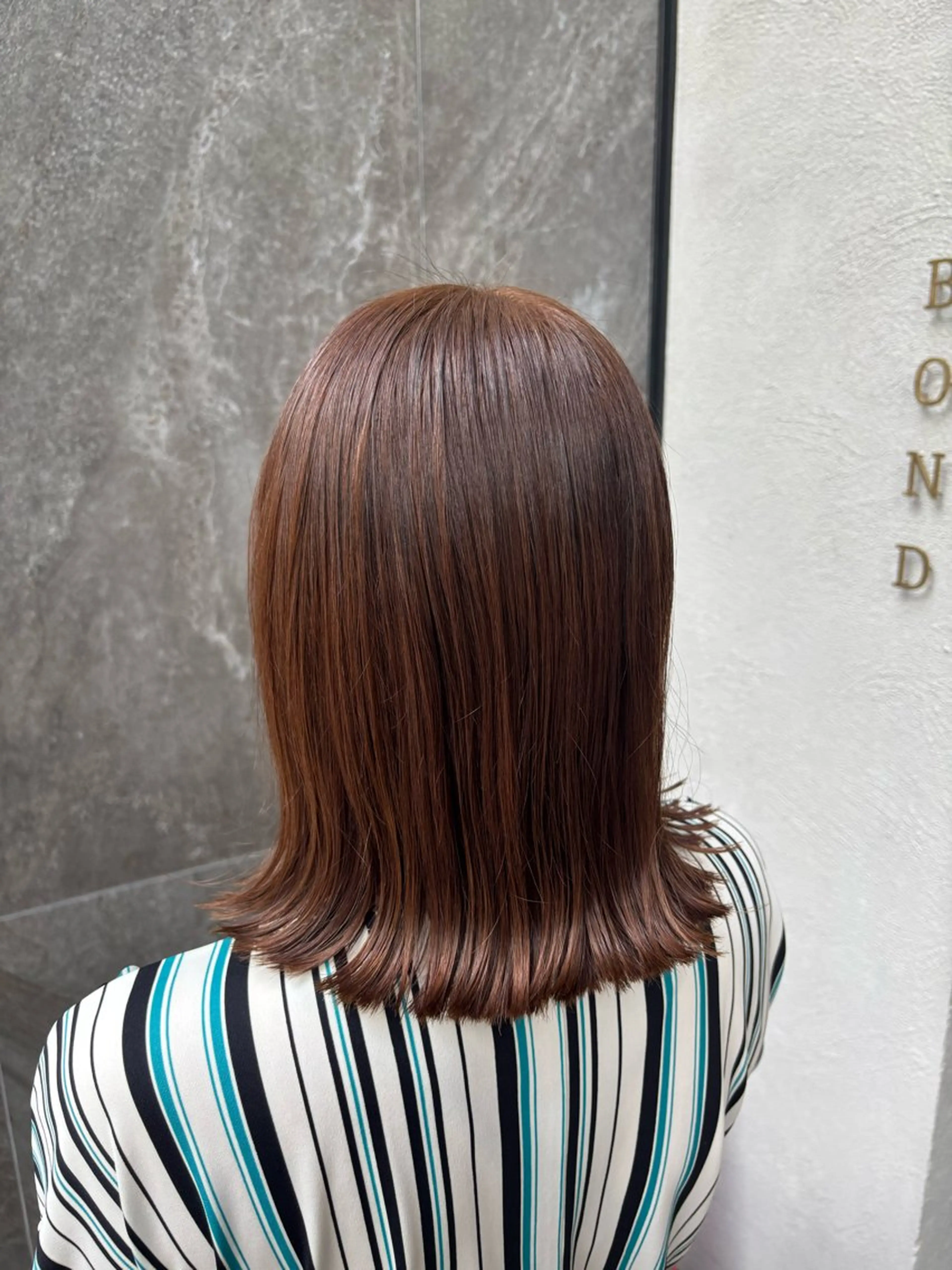 ミディアム カラー ブラウンカラー 石原 望来のヘアスタイル