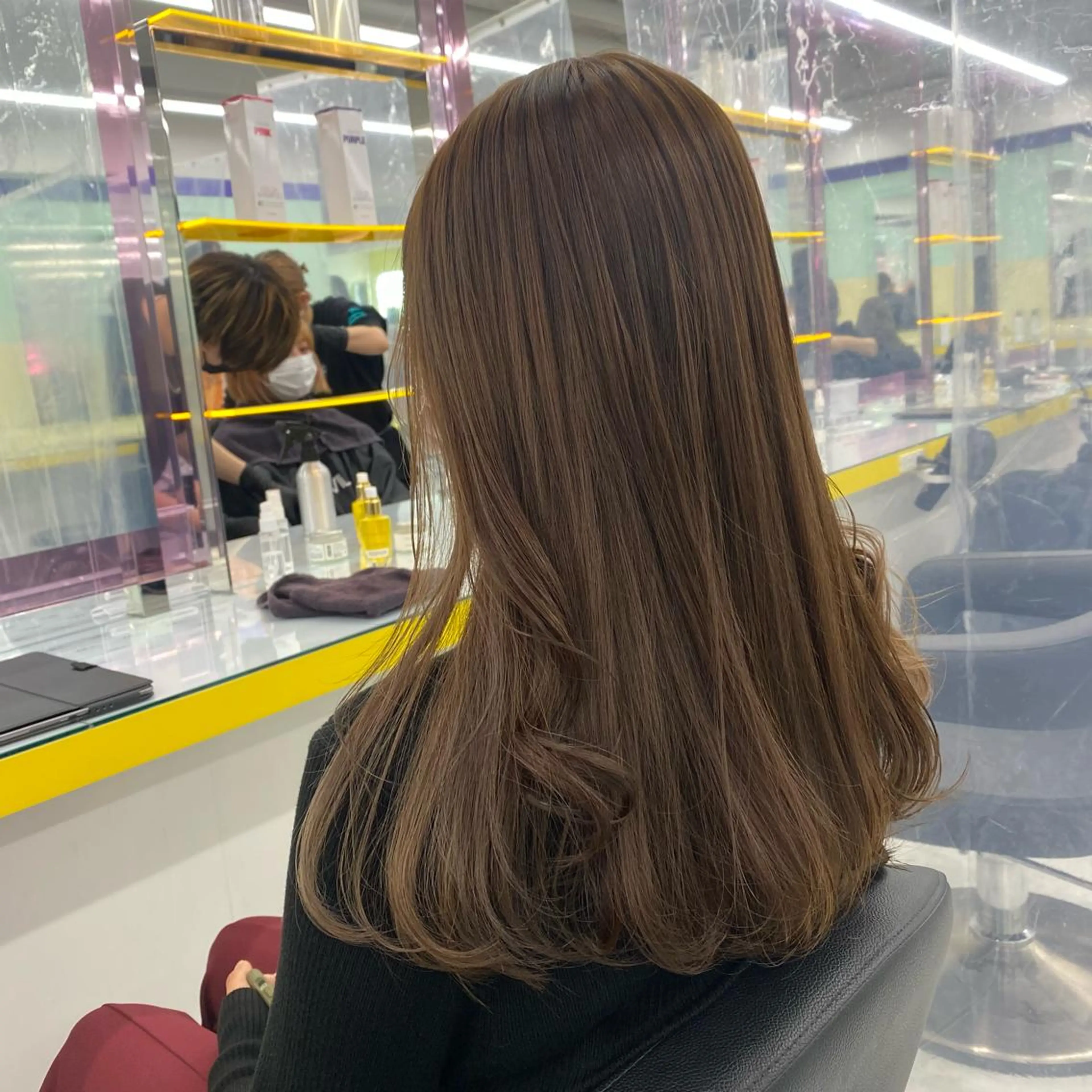 セミロング カラー ヘアアレンジ ヘアカラー トリートメント GOTODAY shair salon 横浜mare店所属・mai🍑暖色カラー /レイヤー💖のヘアスタイル