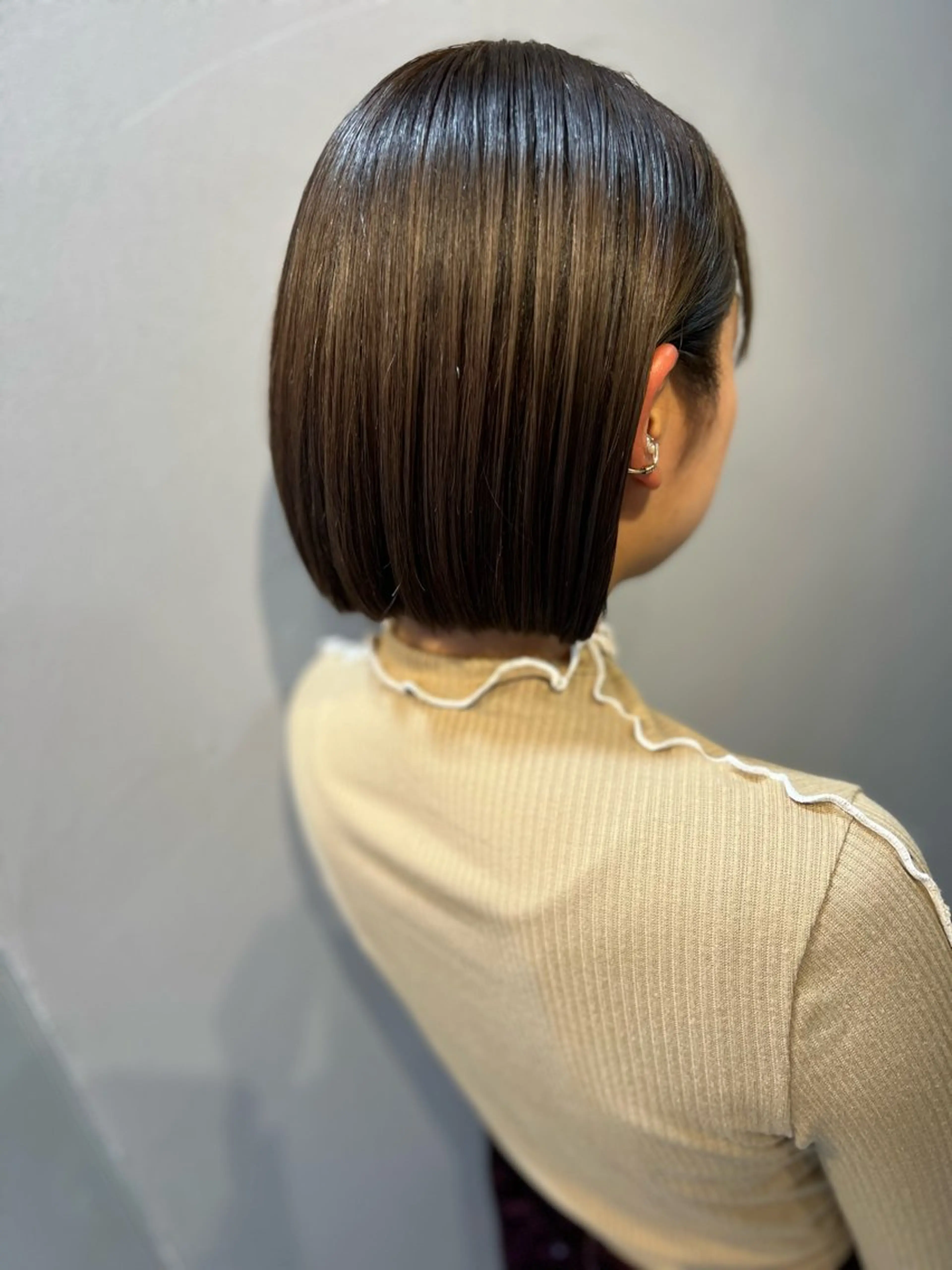 ショート ボブ 縮毛矯正 神戸ボブ✂️ ioe三宮/田 伸佳のヘアスタイル