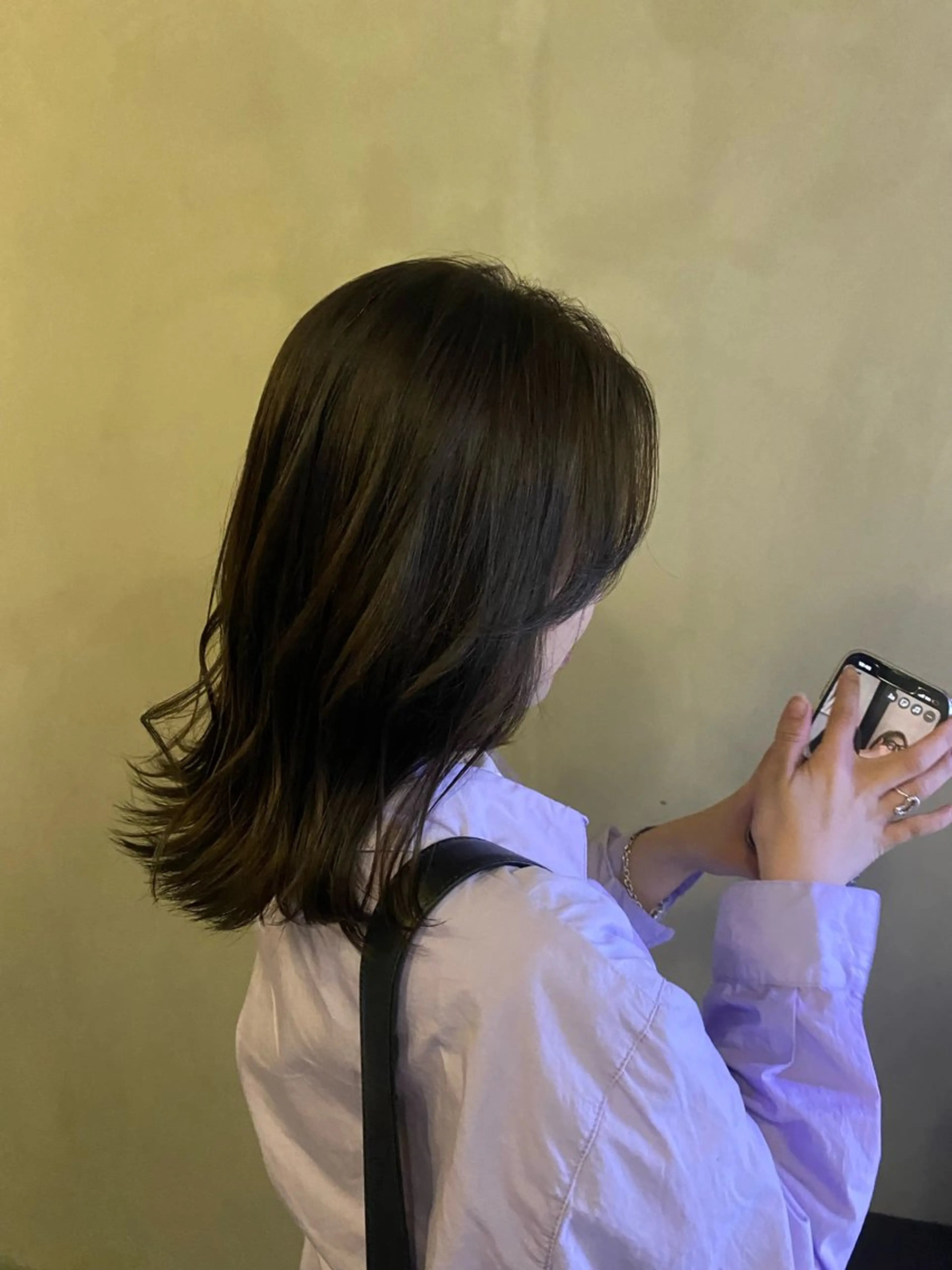 ミディアム カラー 竹田 佳奈のヘアスタイル