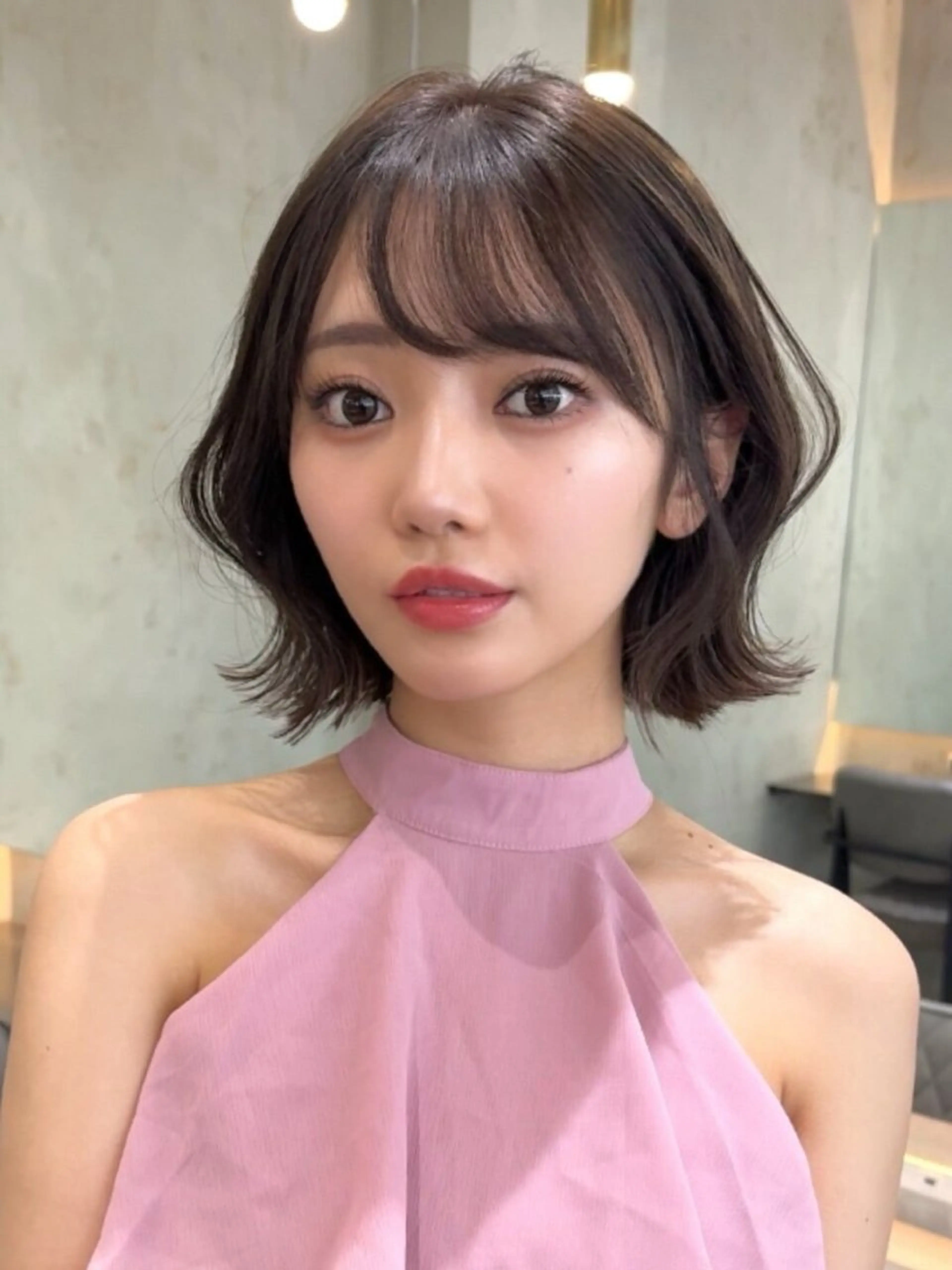 ショート ショートボブ ボブ 顔まわりレイヤー 顔周りカット ハイライト カット ヘアカラー トリートメント Sea by Lond所属・新宿/髪質改善/ボブ 韓国レイヤー大重聖斗のヘアスタイル