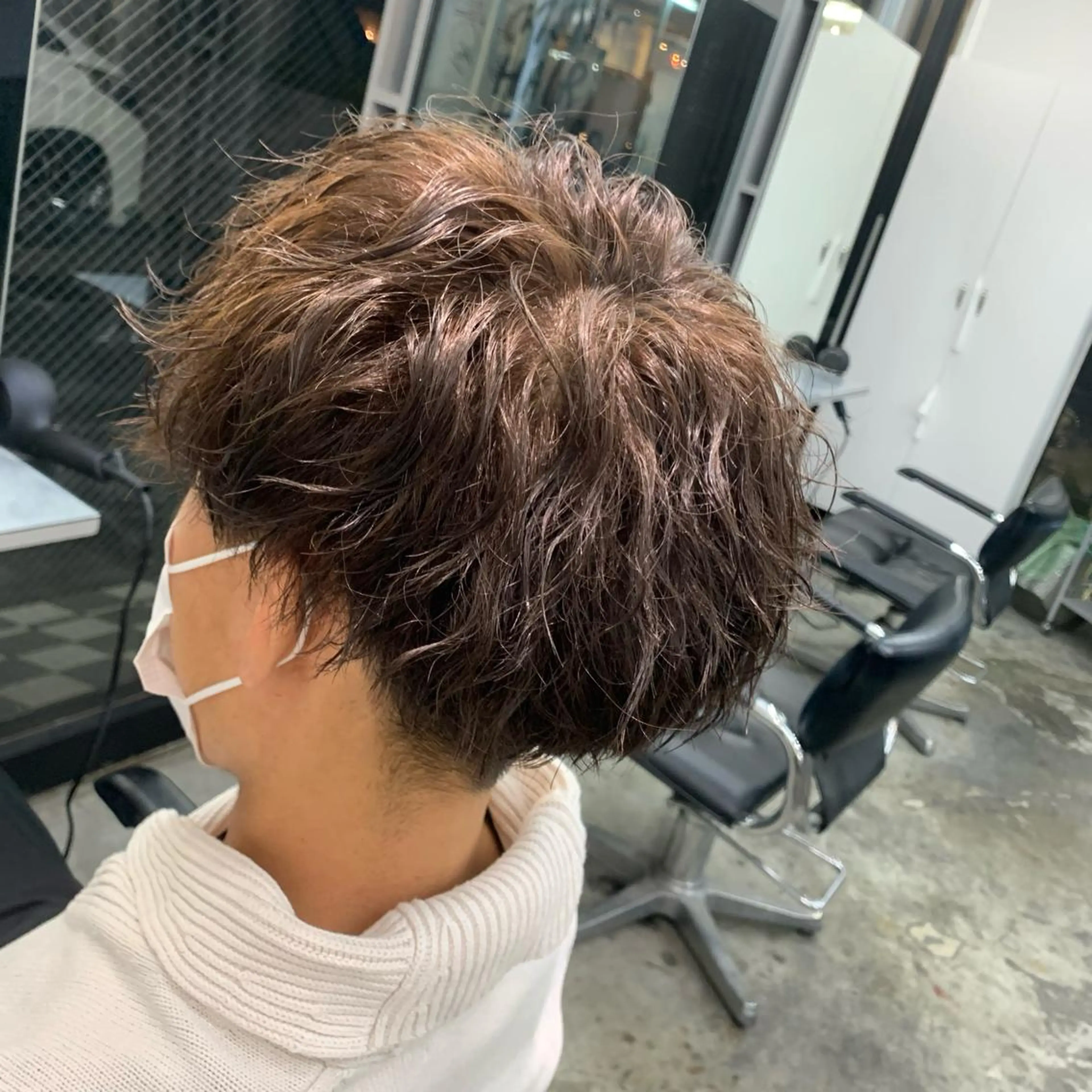 ショート カラー パーマ メンズ メンズブリーチ ブリーチ 透明感カラー ブリーチなしカラー カット ヘアカラー パーマ メンズ特化美容師/ 藤戸 椋のヘアスタイル