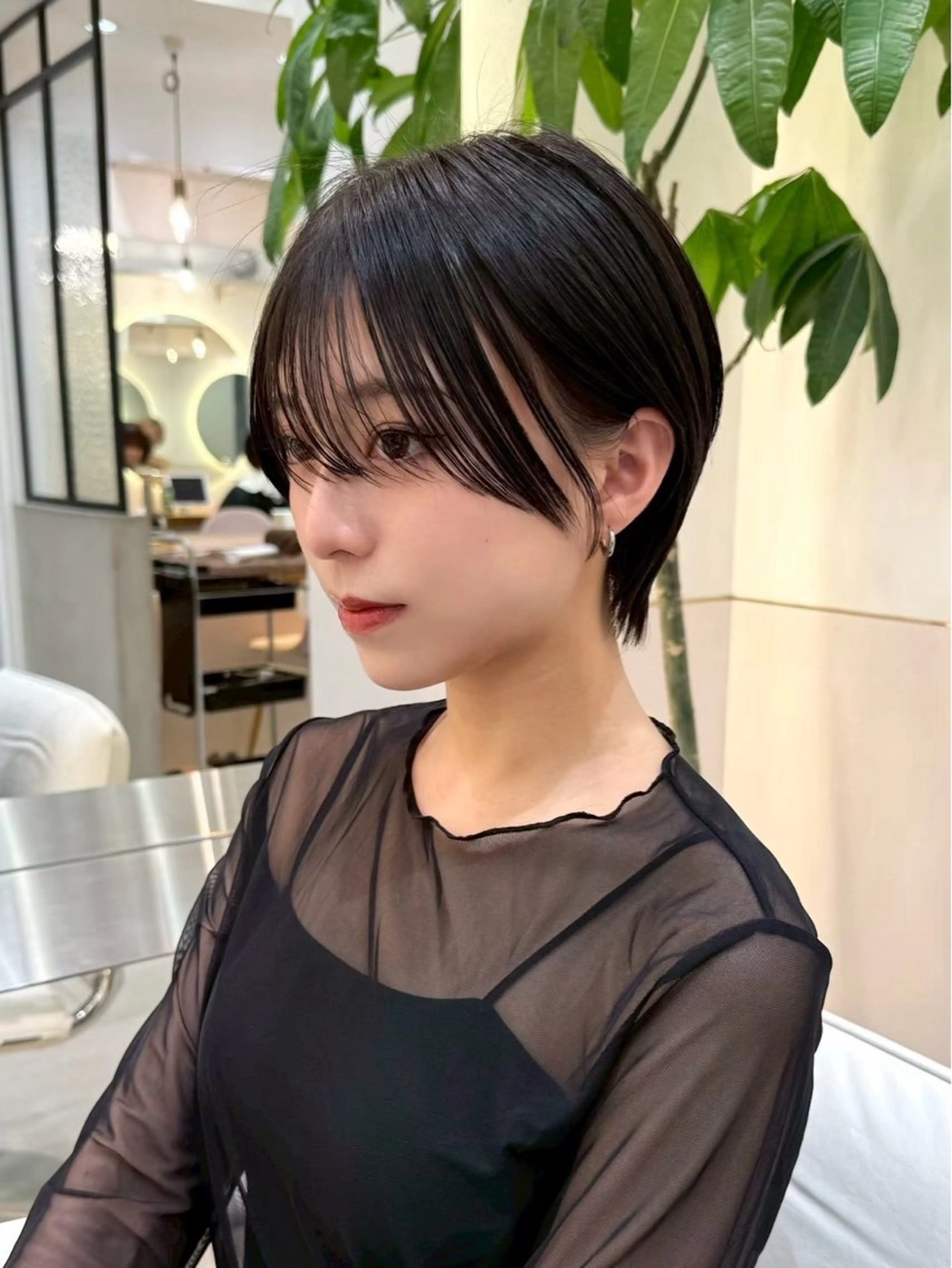ショート カラー パーマ ショートボブ ボブ くびれヘア ショートヘア 今っぽレイヤーカット グレージュ/リョウヤのヘアスタイル