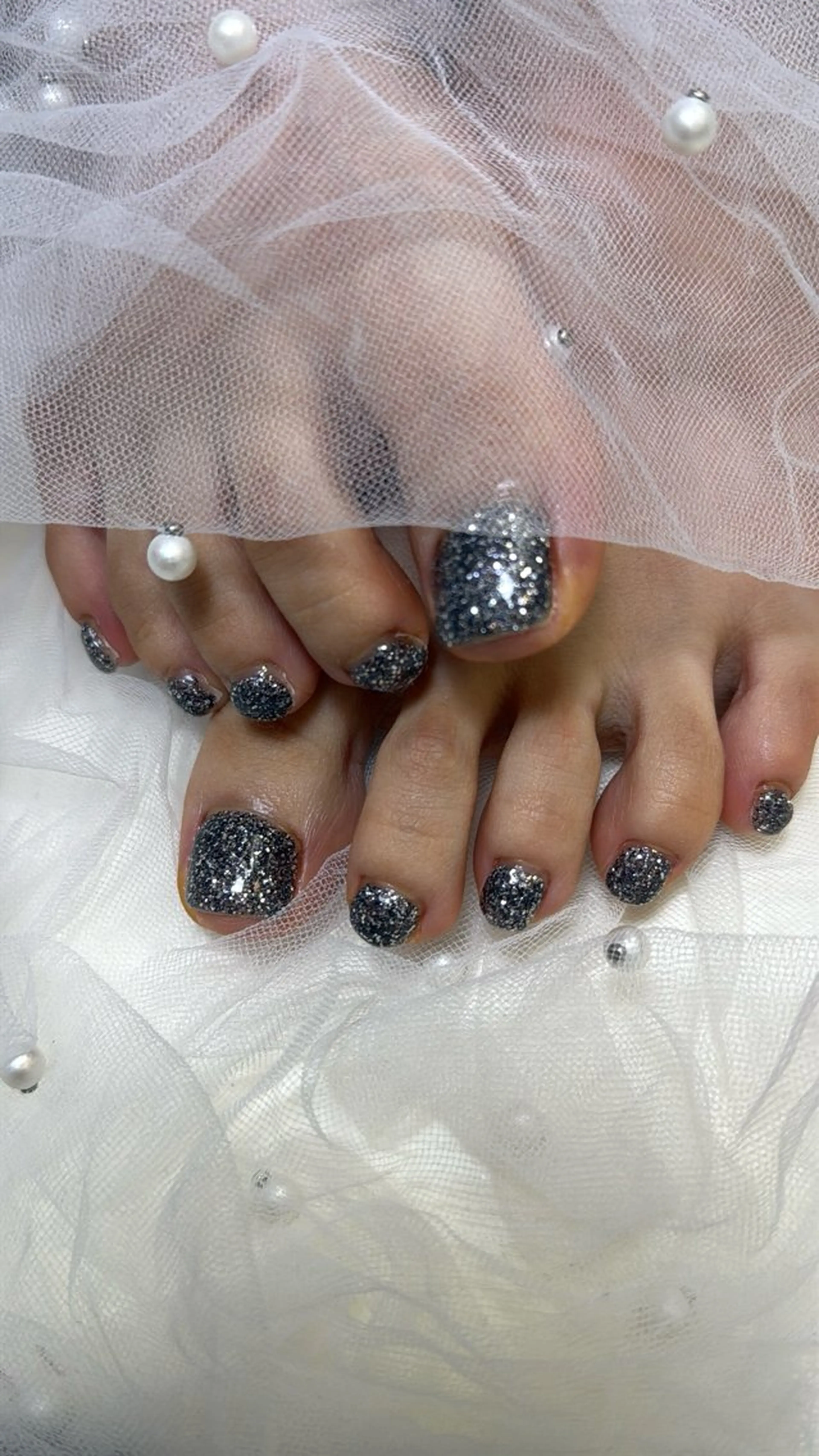 ネイル フラッシュネイル フラッシュマグ フットネイル フレンチネイル 韓国ネイル フットネイル SAKU nail 作島茜のネイルデザイン