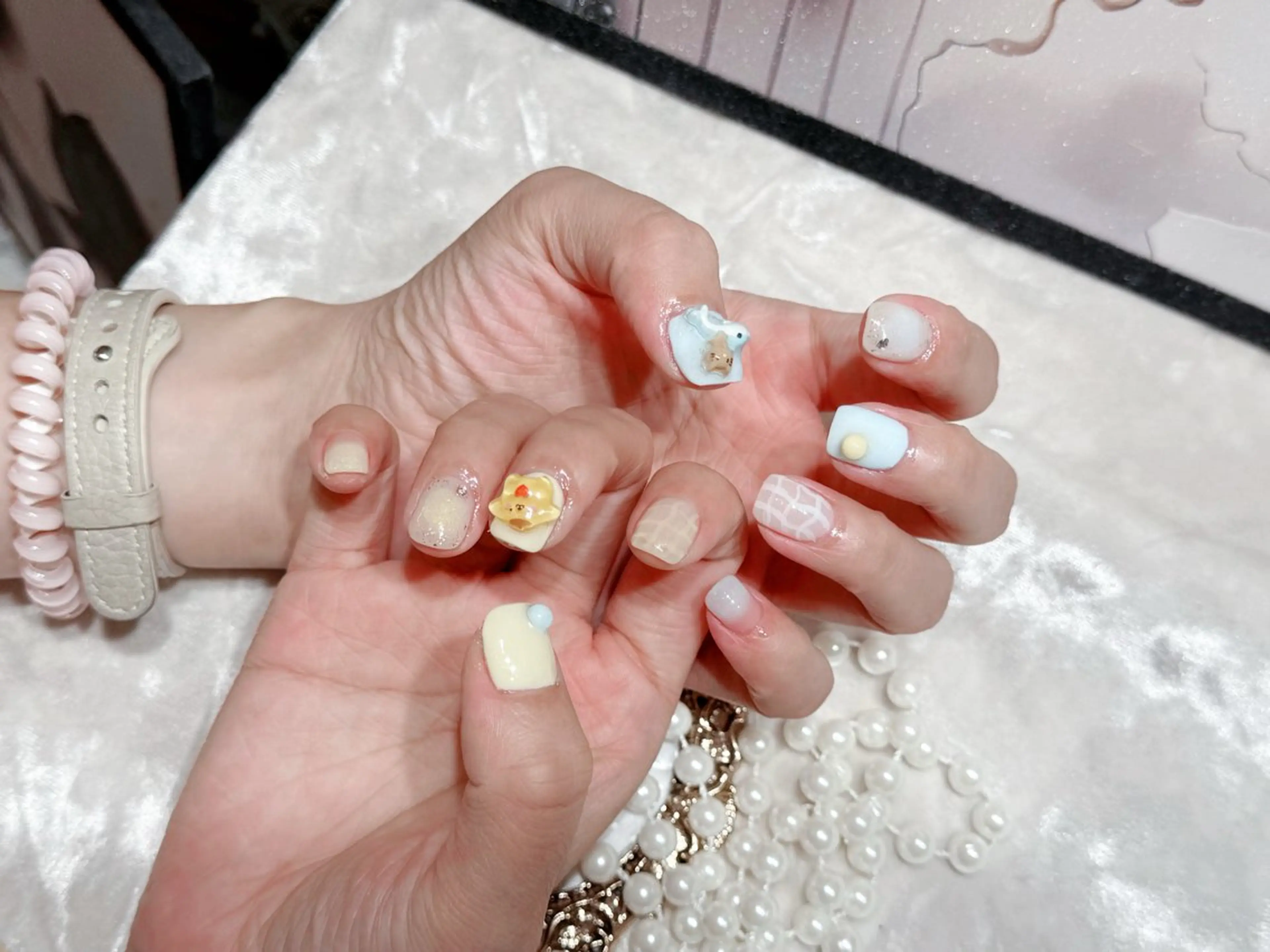 ネイル アートネイル フットネイル ジェルネイル ハート マグネットネイル Babarla Nailのネイルデザイン