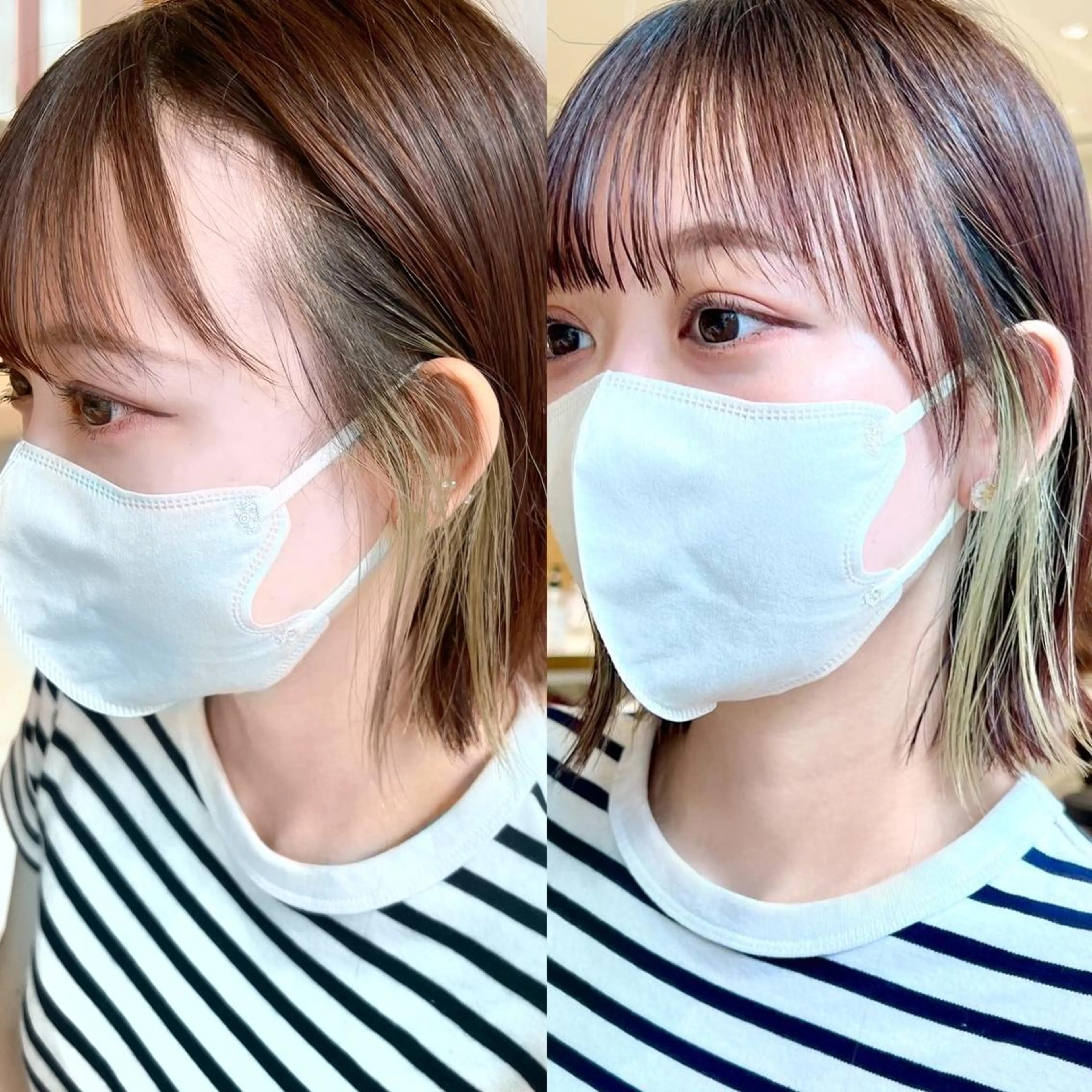 ミディアム カラー ベージュカラー 透明感カラー グレージュ ボブ カット ヘアカラー トリートメント レイヤー専門家 ダブルカラー修のヘアスタイル