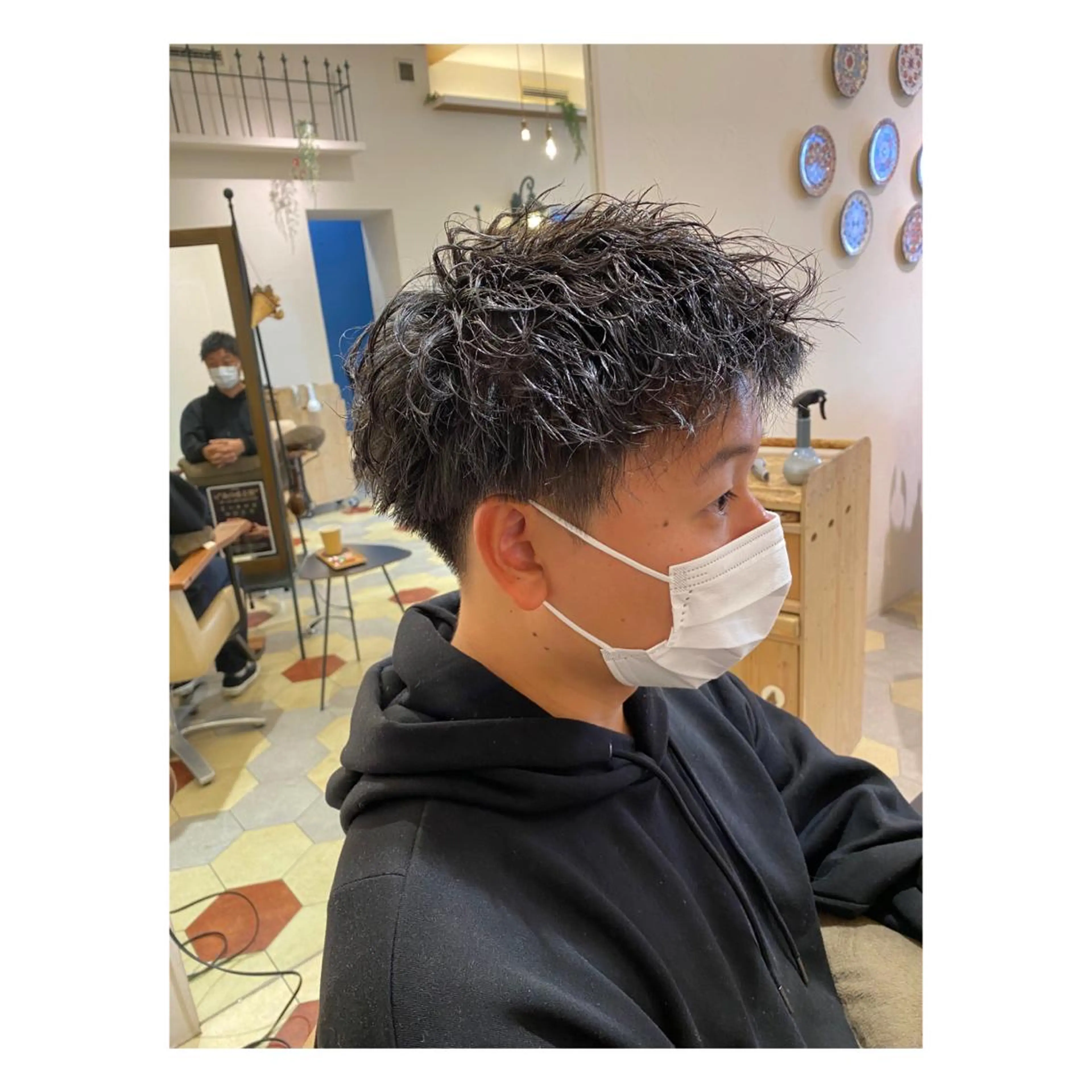 ショート パーマ メンズ カット パーマ 菊池大一 溝の口パーマのヘアスタイル