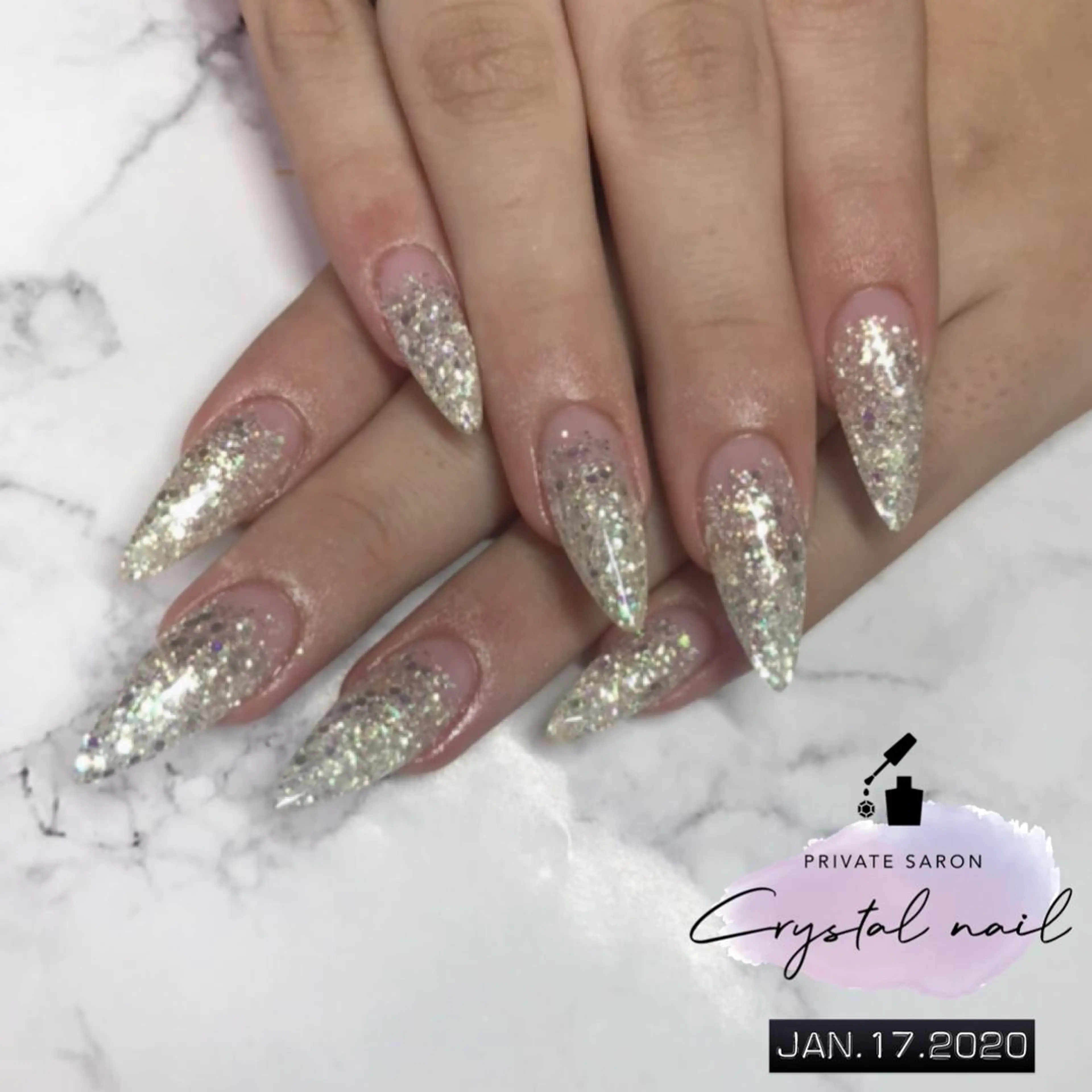 ネイル ラメ(グリッター) スカルプネイル SCENERY NAILのネイルデザイン