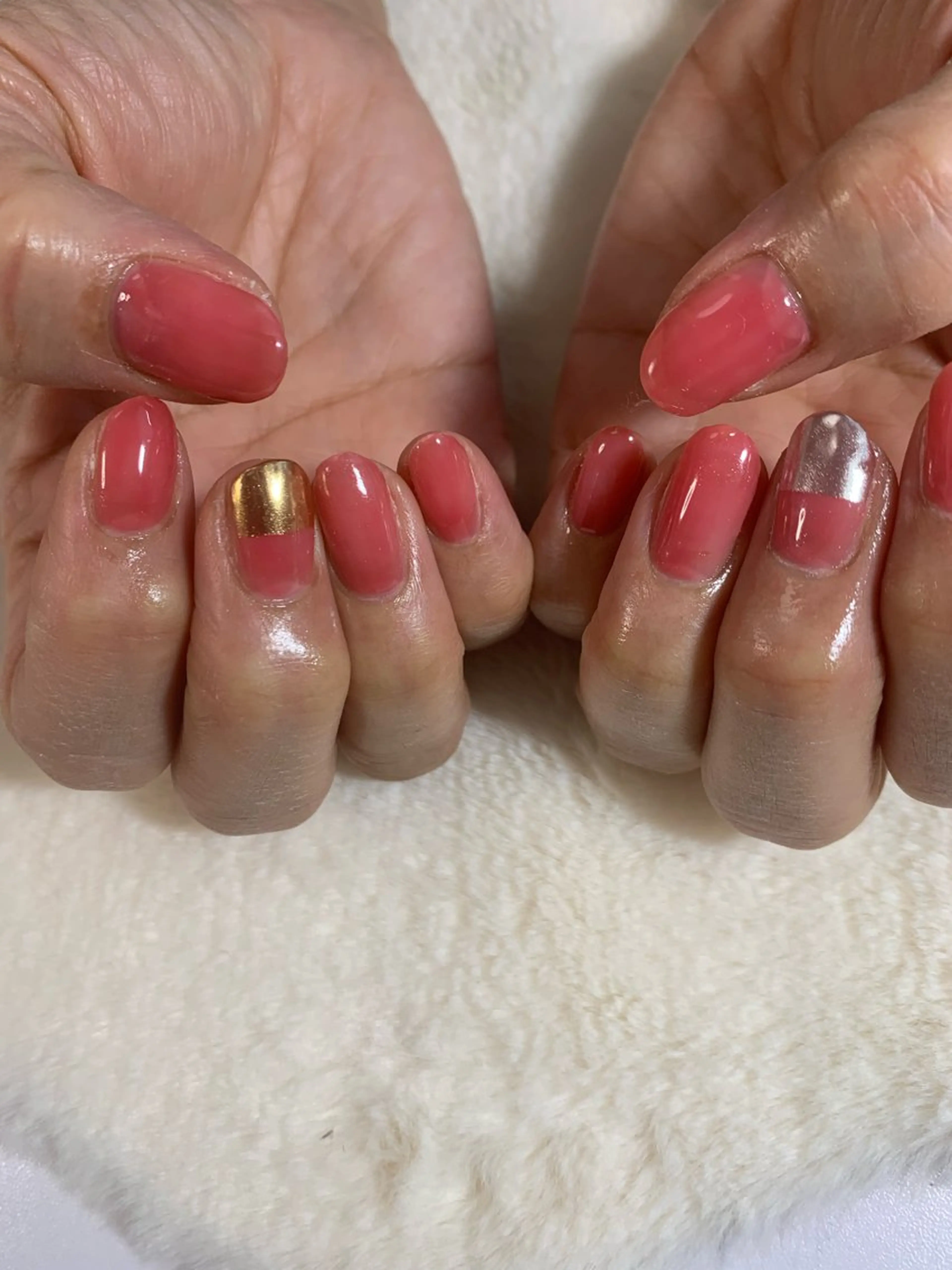ネイル ゴールド ミラーネイル シルバー ハンドネイル Coconail 恭子のネイルデザイン