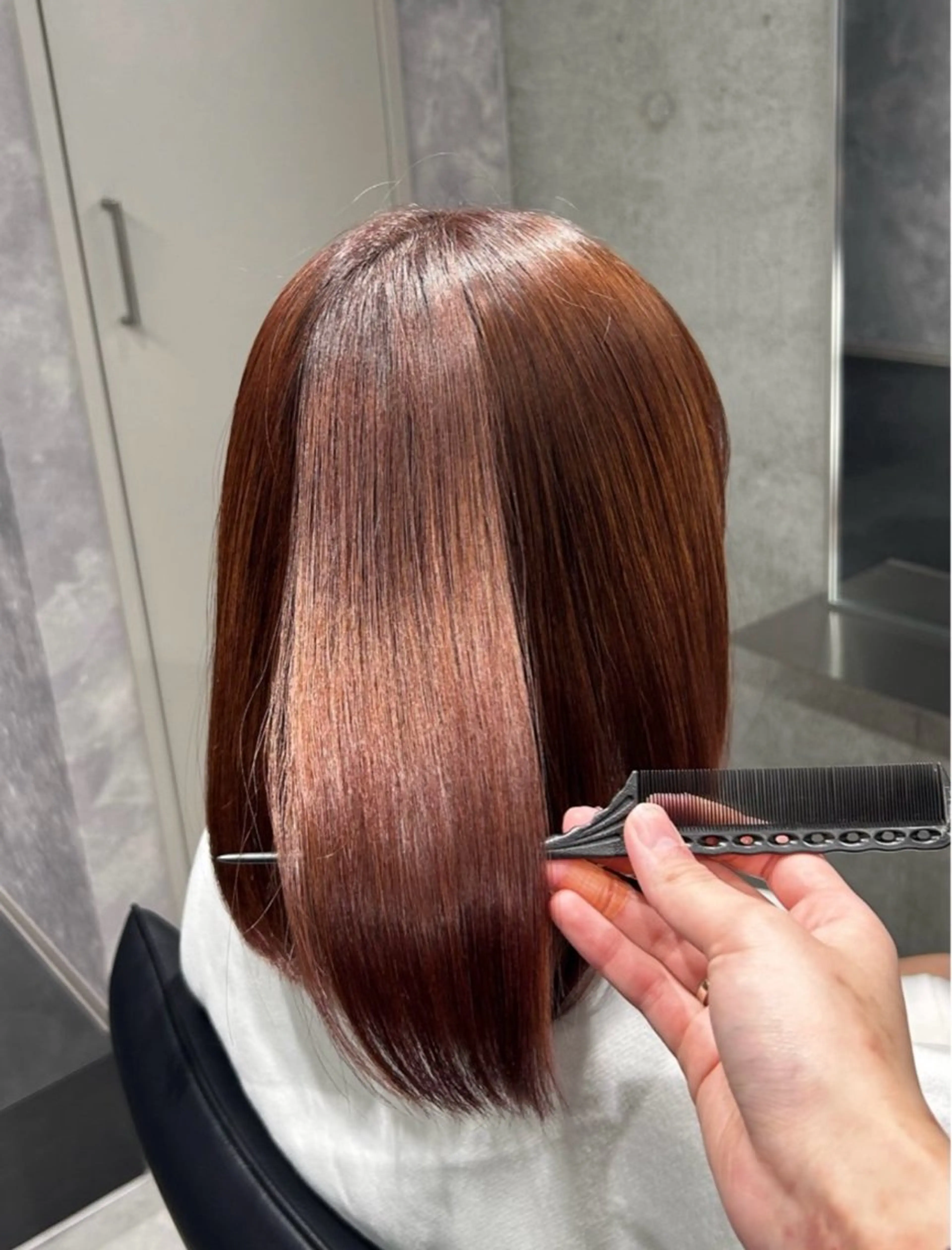 ミディアム カット ヘアカラー トリートメント OAK溝の口 天使の輪👑YUKIのヘアスタイル