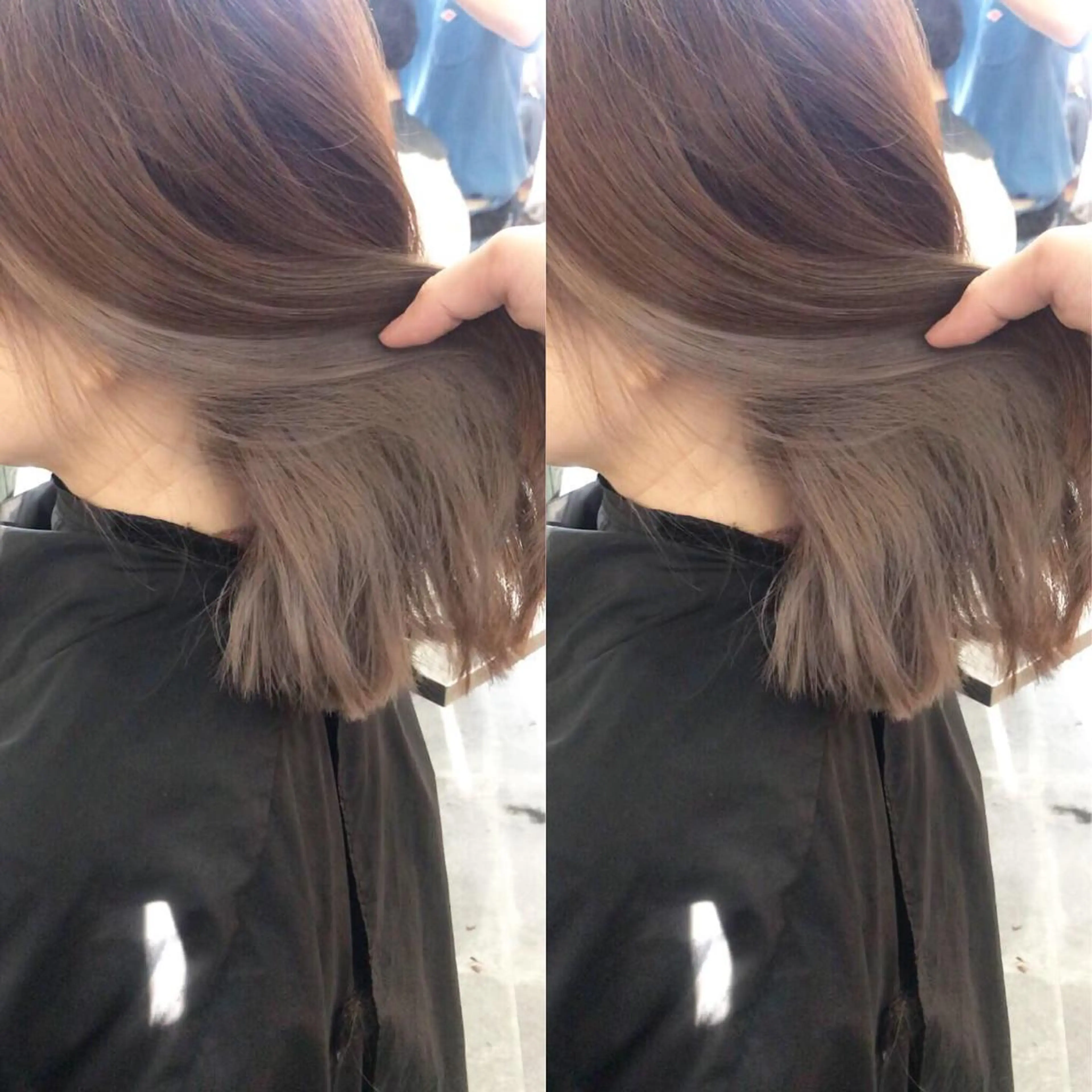 ミディアム カラー ヘアアレンジ ブリーチ カット ヘアカラー ハイライト、レイヤー カット/西梅田/中西のヘアスタイル