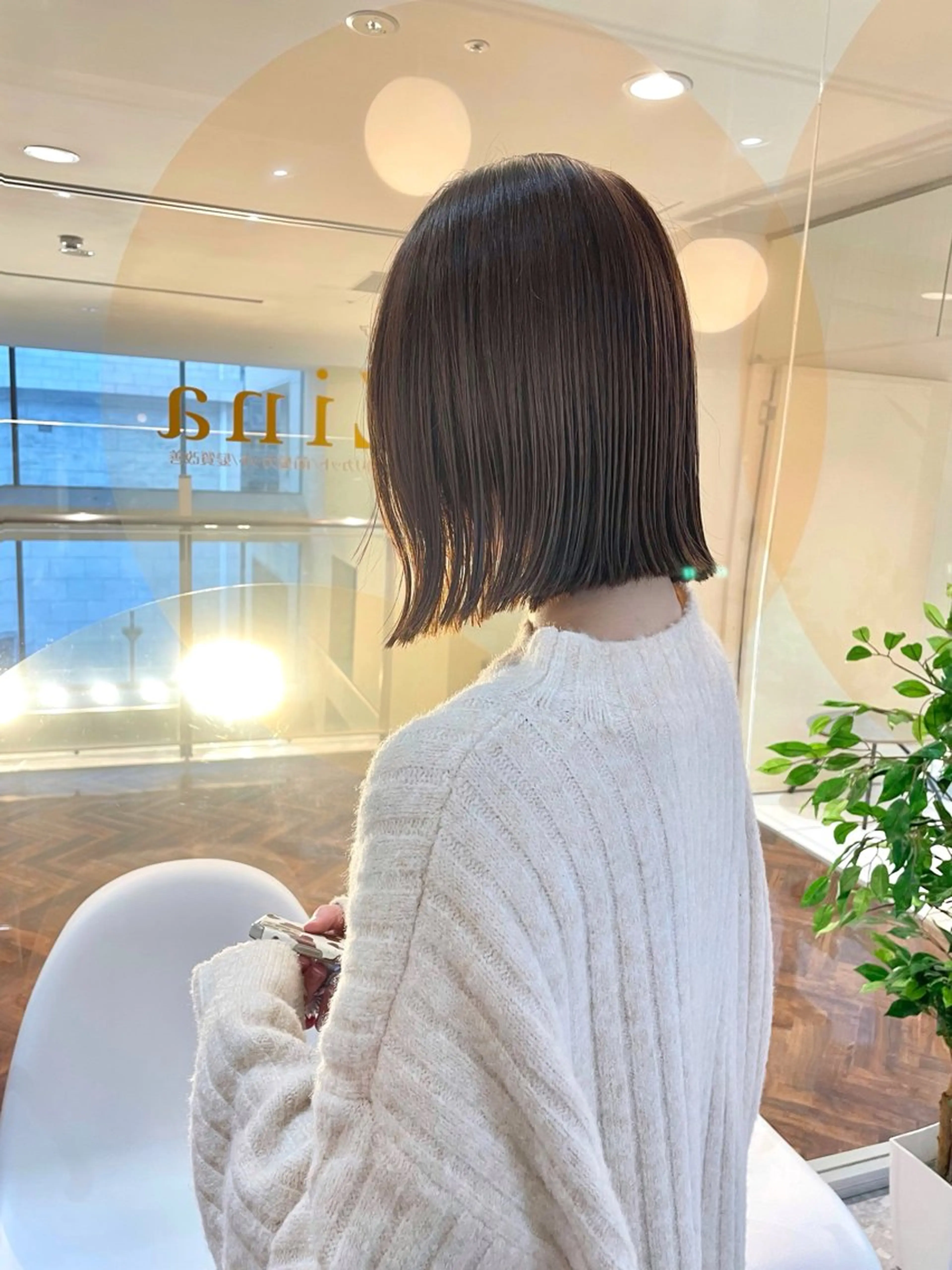 ショート カラー ボブ カット トリートメント ボブ/透明感カラー/ 赤み消し/miyaのヘアスタイル