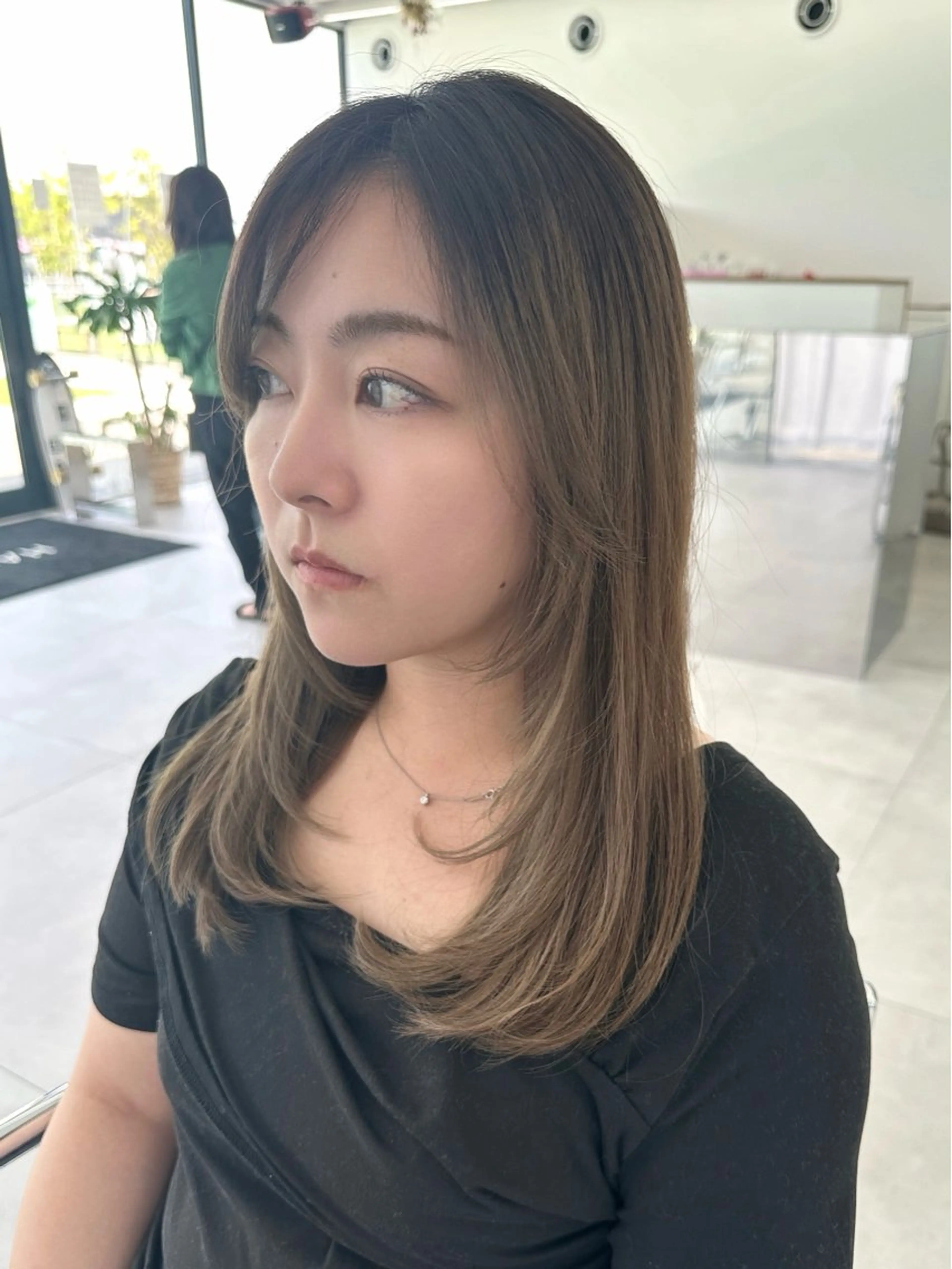 セミロング 顔周りカット レイヤーカット カット risa | 透明感 カラー|ベージュのヘアスタイル