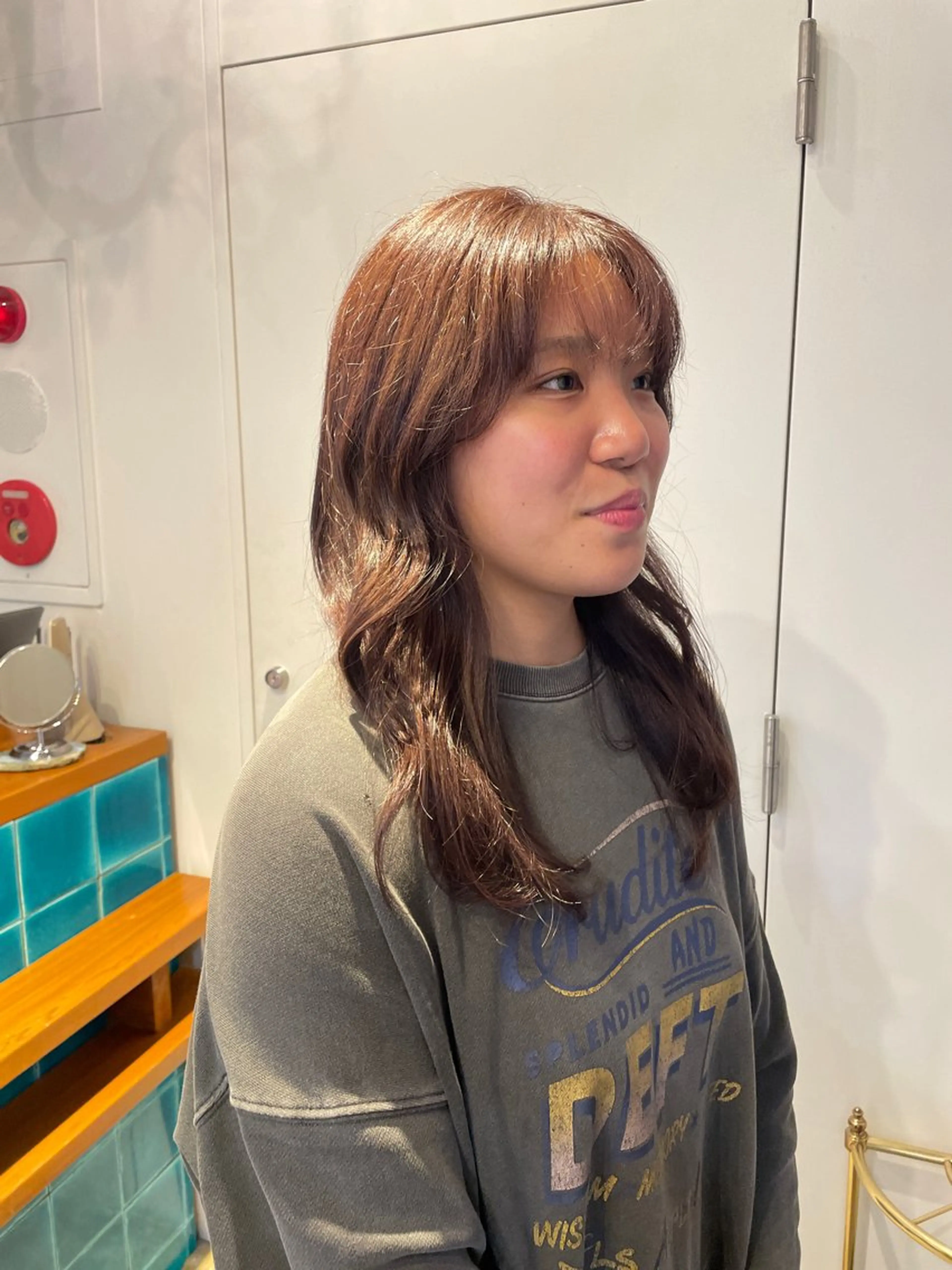 ミディアム カラー 韓国ヘア/wカラー レイヤー/RIN🎀のヘアスタイル
