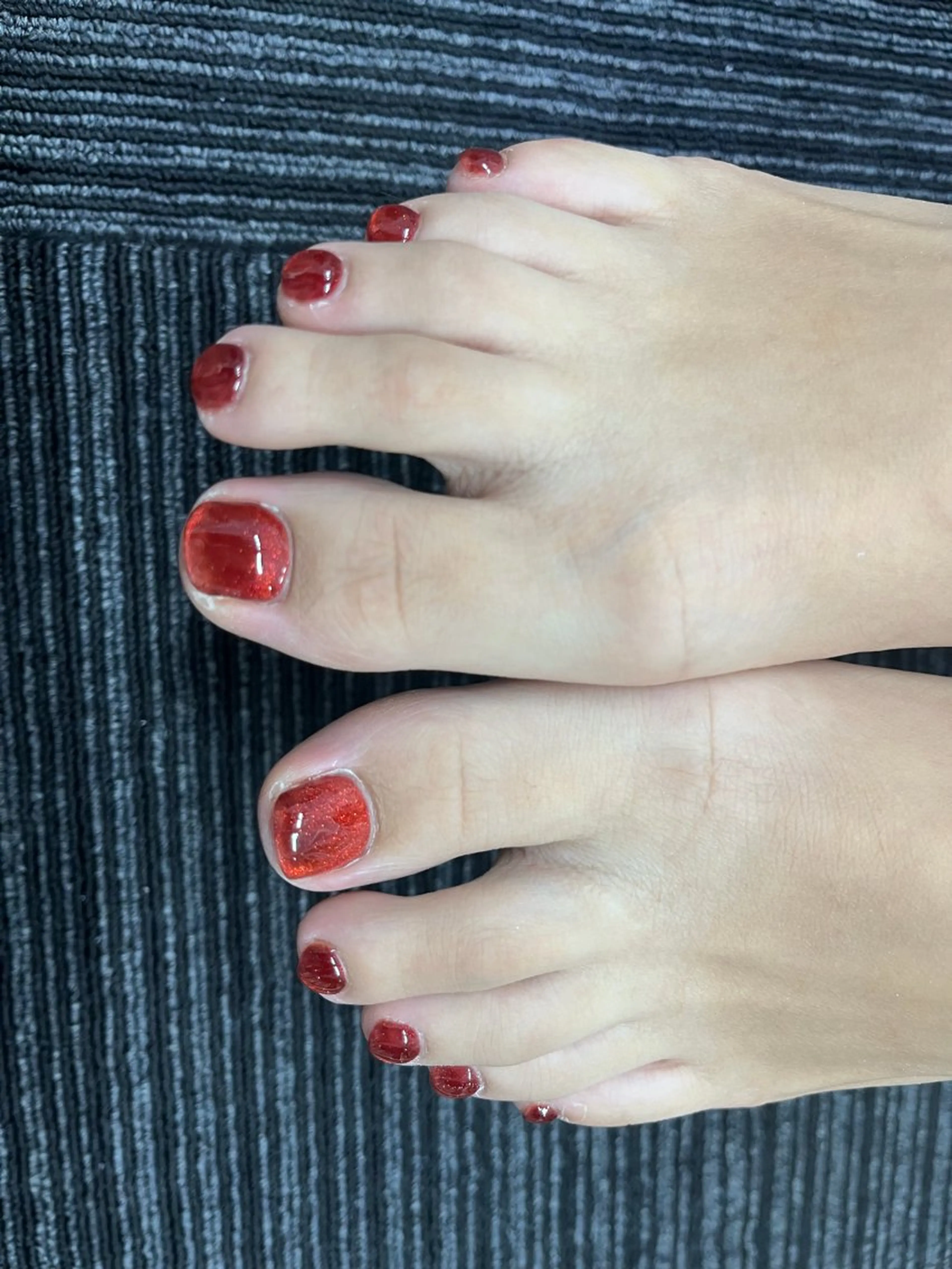 【２級持ちネイリスト】オフ込みフットマグネットワンカラー（2色可能）¥3980の写真