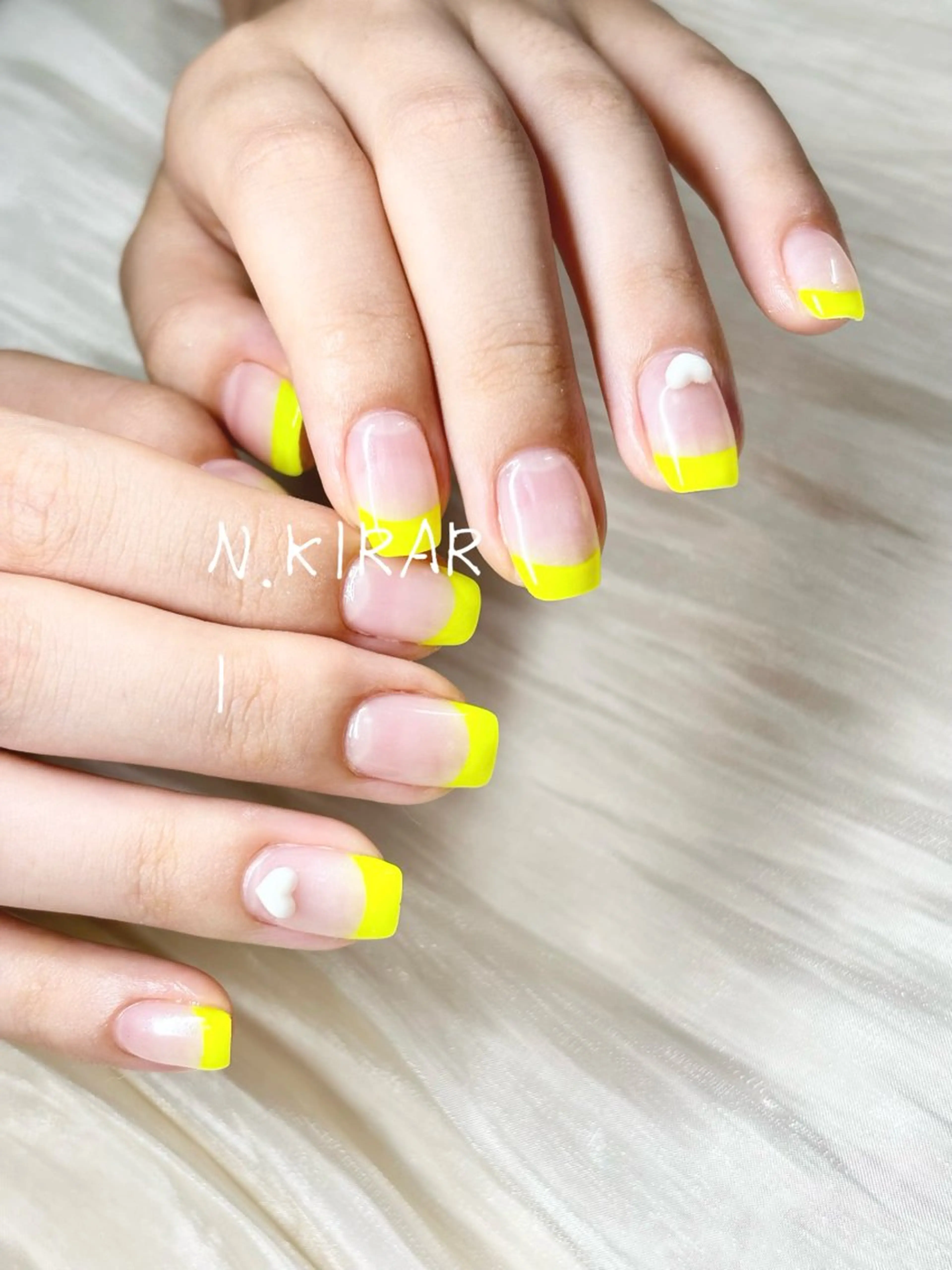 ネイル フレンチネイル ハート ハンドネイル ハンドケア ETE LUNA NAILのネイルデザイン