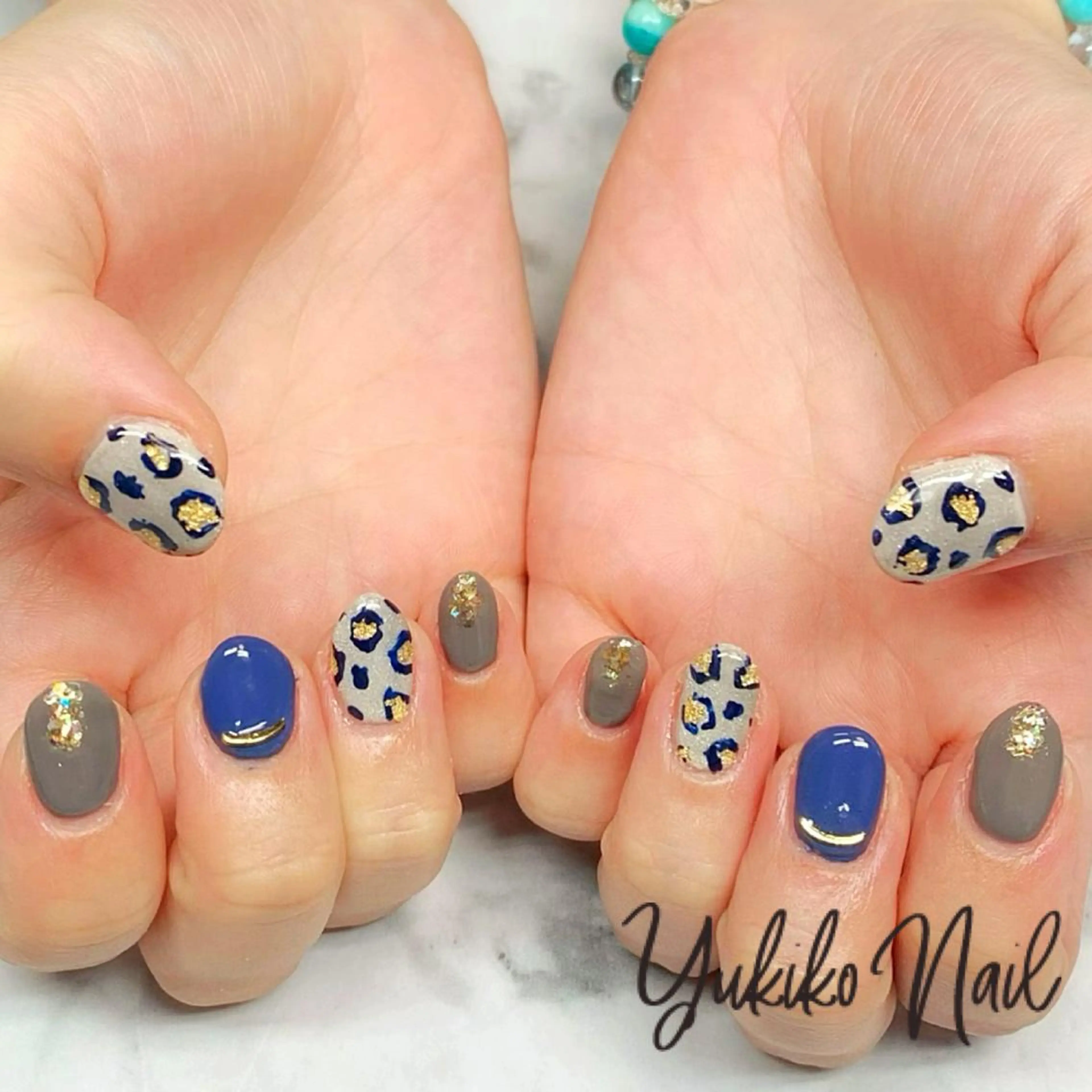 ネイル アニマル柄 マグネットネイル ハンドネイル ユキコ ネイルのネイルデザイン