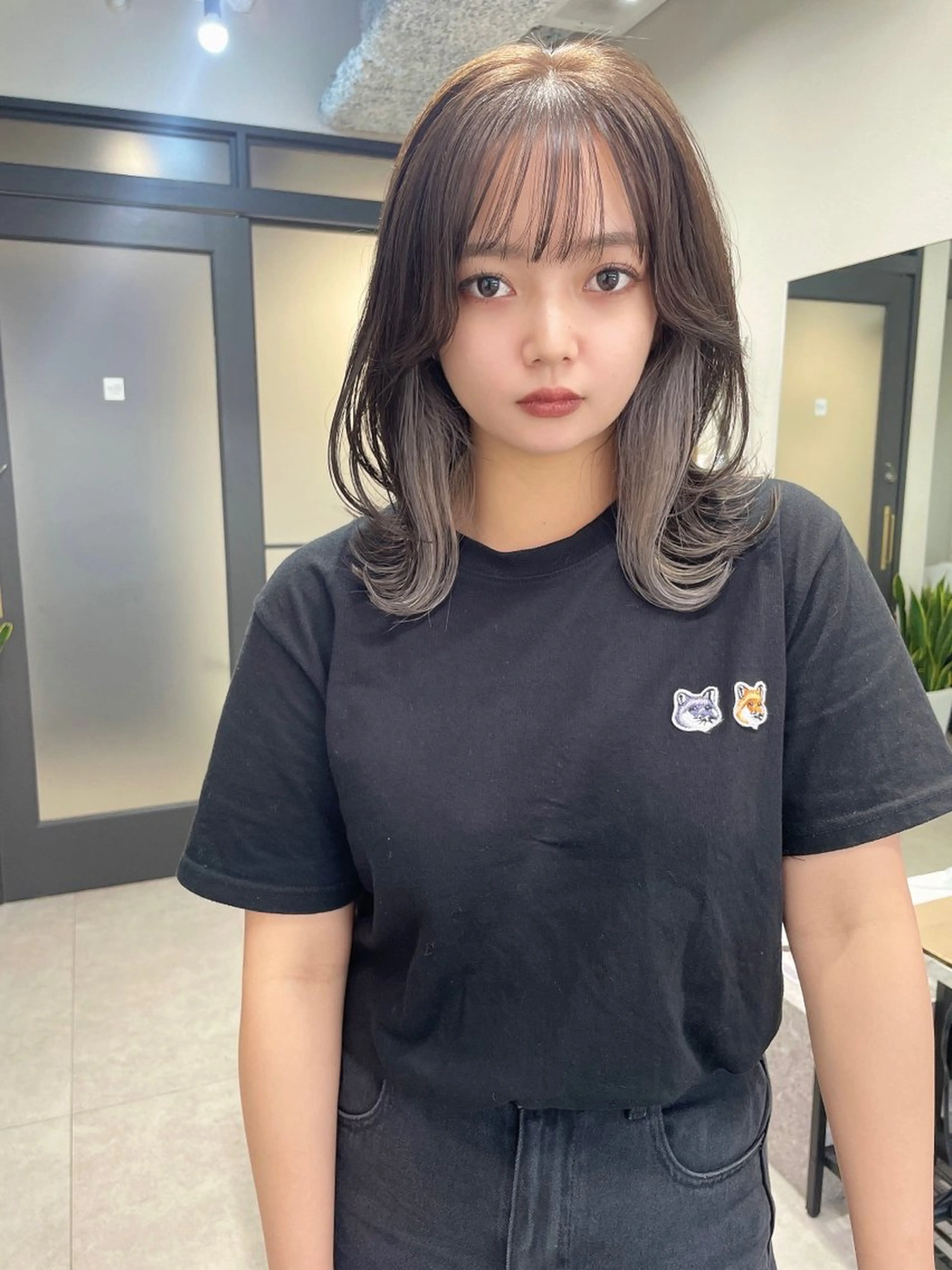 ミディアム カラー ヘアカラー トリートメント 髪質改善will hairdesignのヘアスタイル